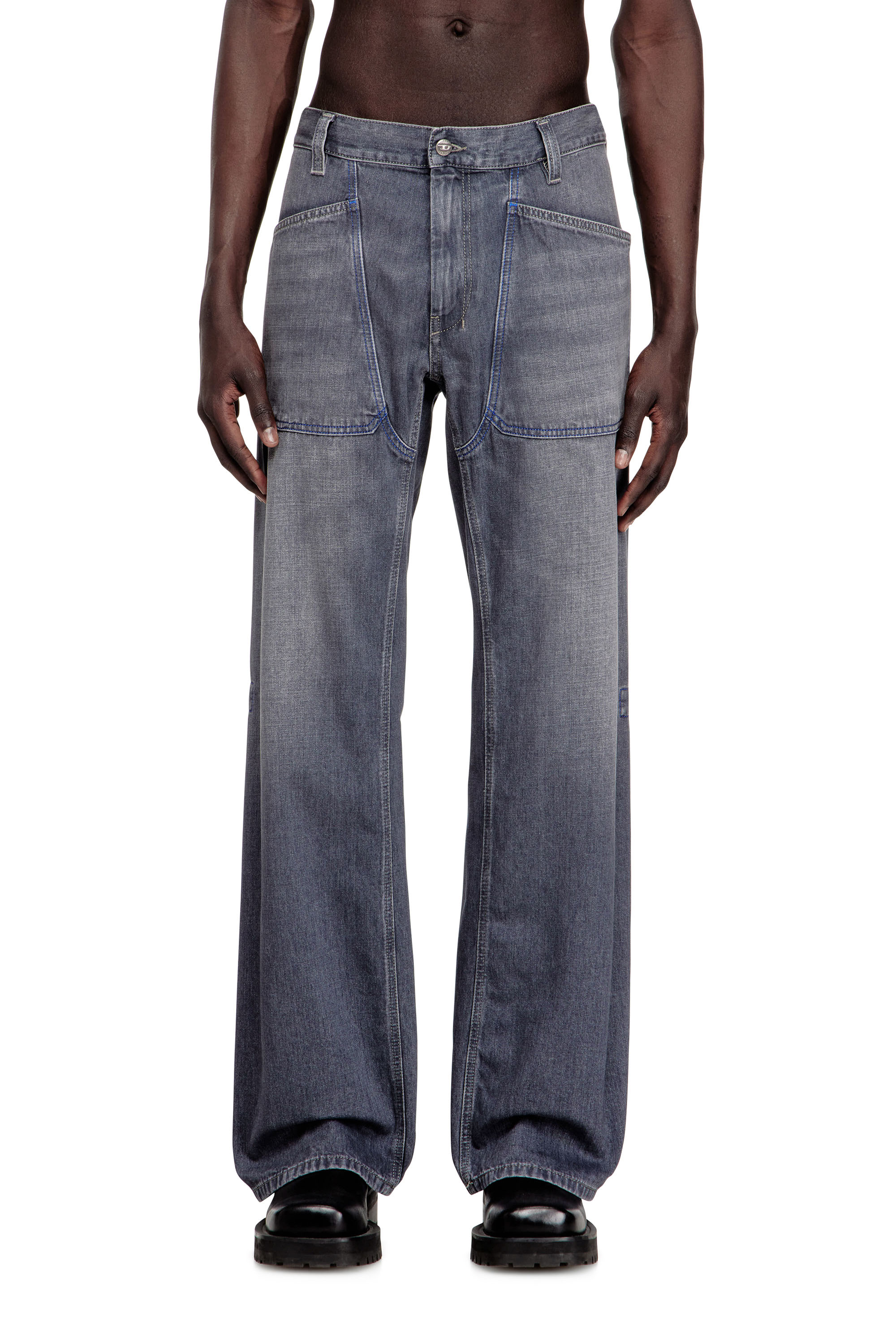 Diesel - Man's Relaxed Jeans D-Zeta 09N83, Grey - 2