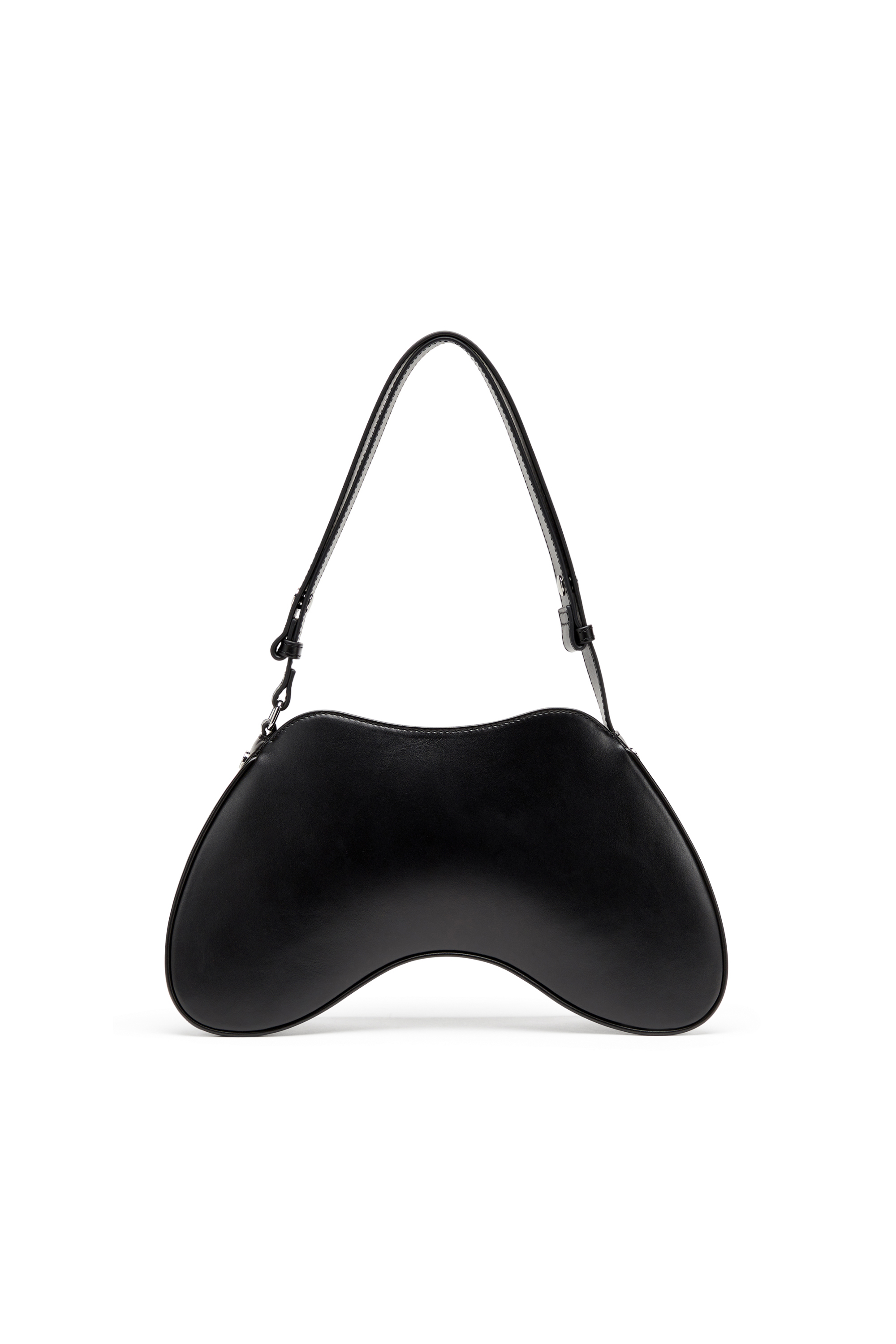 Diesel - PLAY SHOULDER, Woman's Play-Semi gloss leather shoulder bag in Black - 2