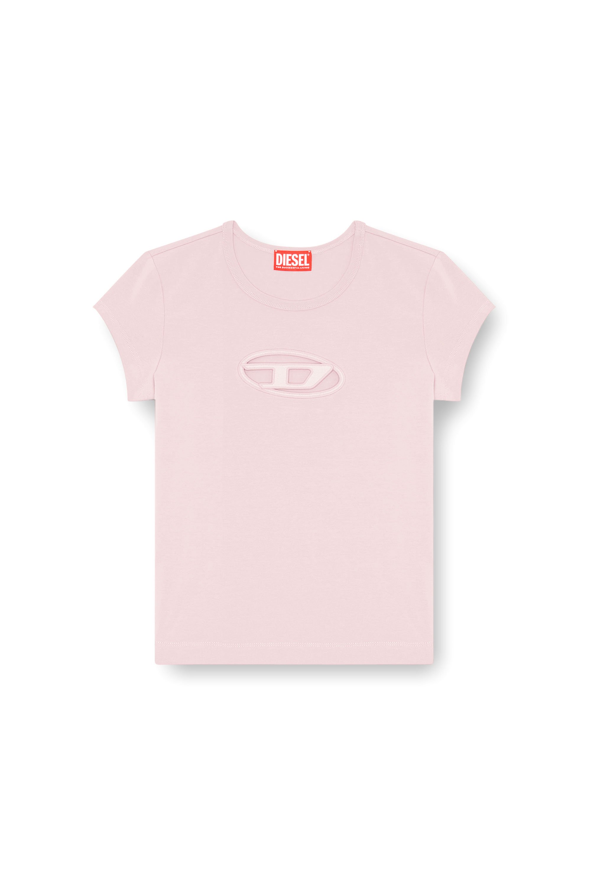 Diesel - T-ANGIE, Woman T-shirt with peekaboo logo in Pink - Image 3