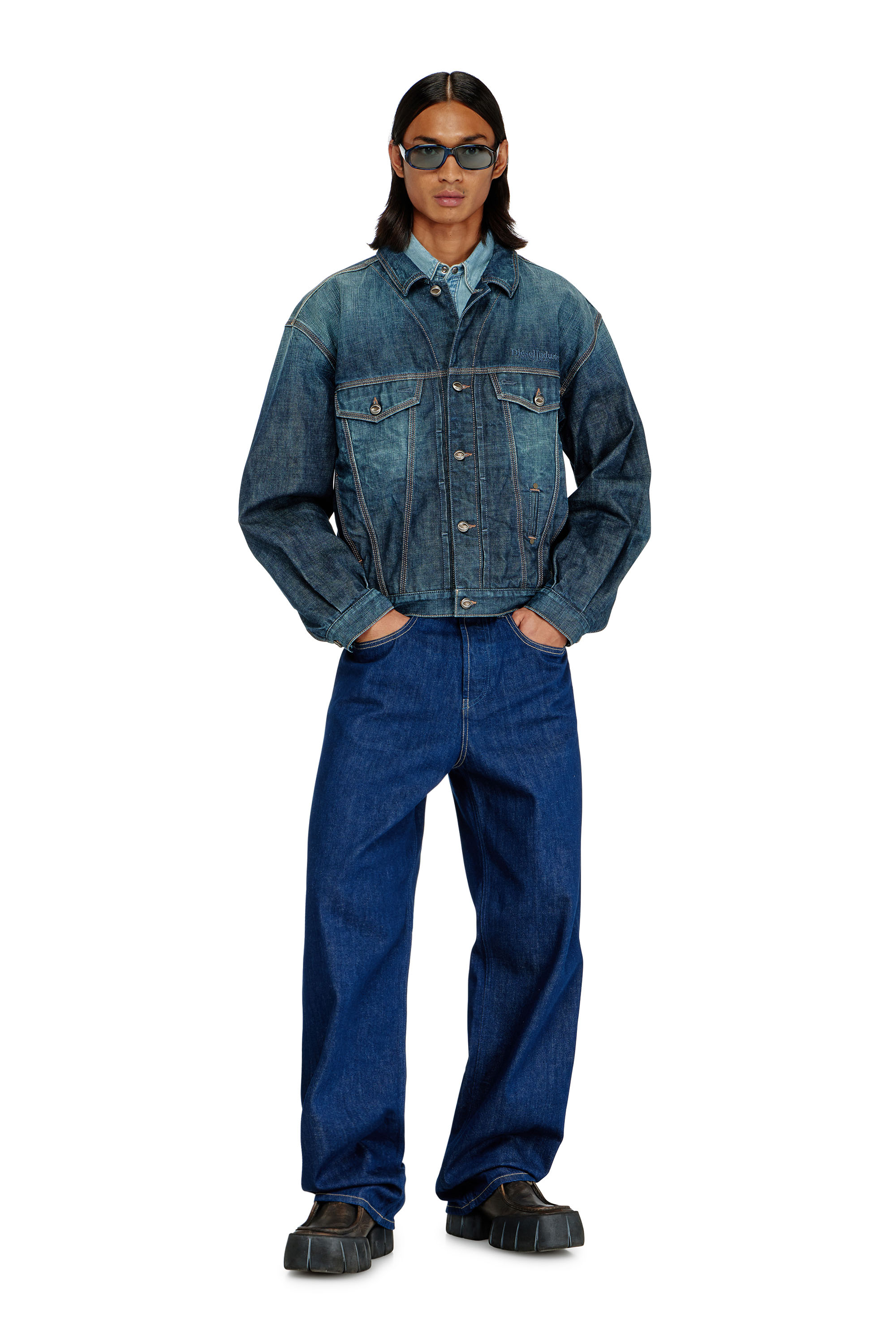 Diesel - Man's Relaxed Jeans 2001 D-Macro 09Q09, Dark Blue - 3