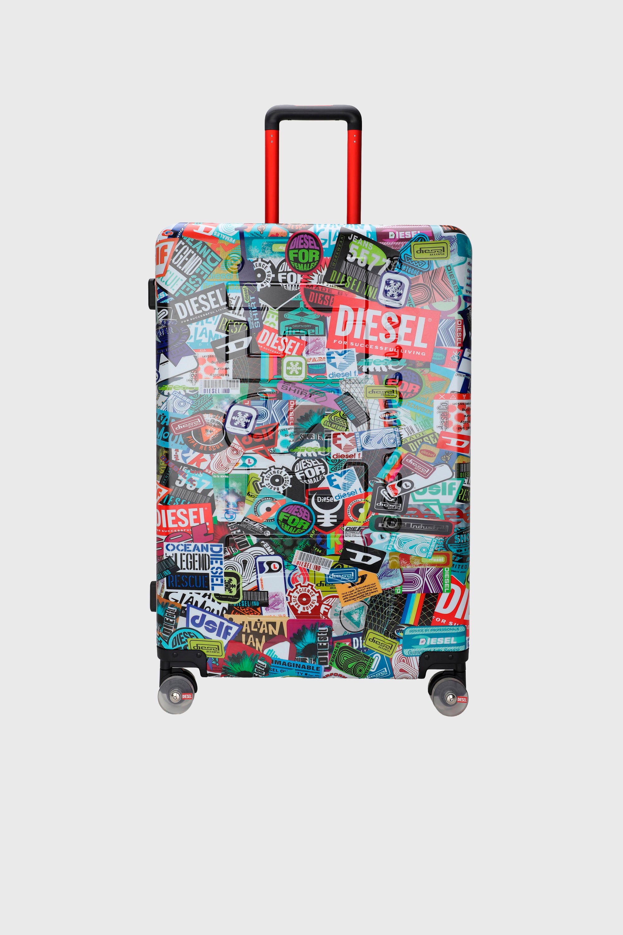 Diesel - DIESEL PC PRINTED TROLLEY-STICKERS- DSL0, Unisex's Sticker style suitcase size L in Multicolor - 1