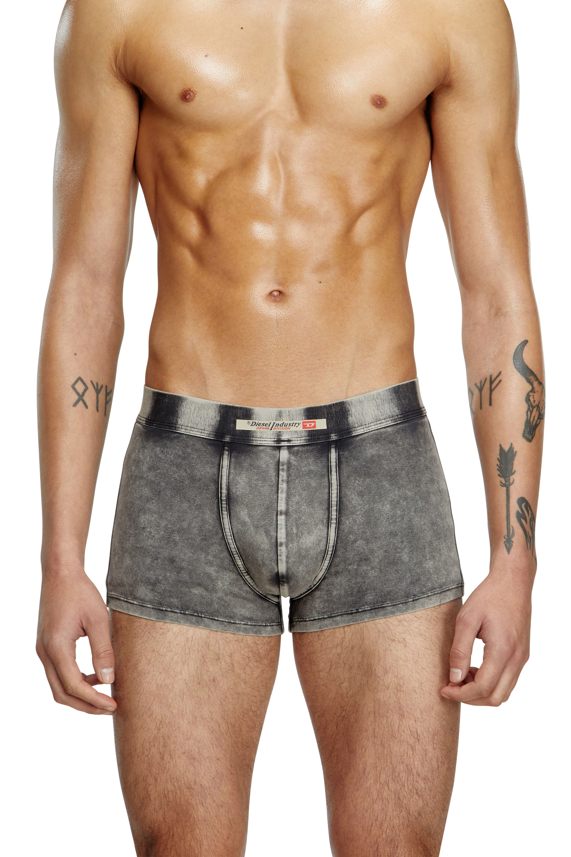 Diesel - UMBX-DAMIEN-H, Man's Boxer briefs in denim-effect cotton in Black - 2