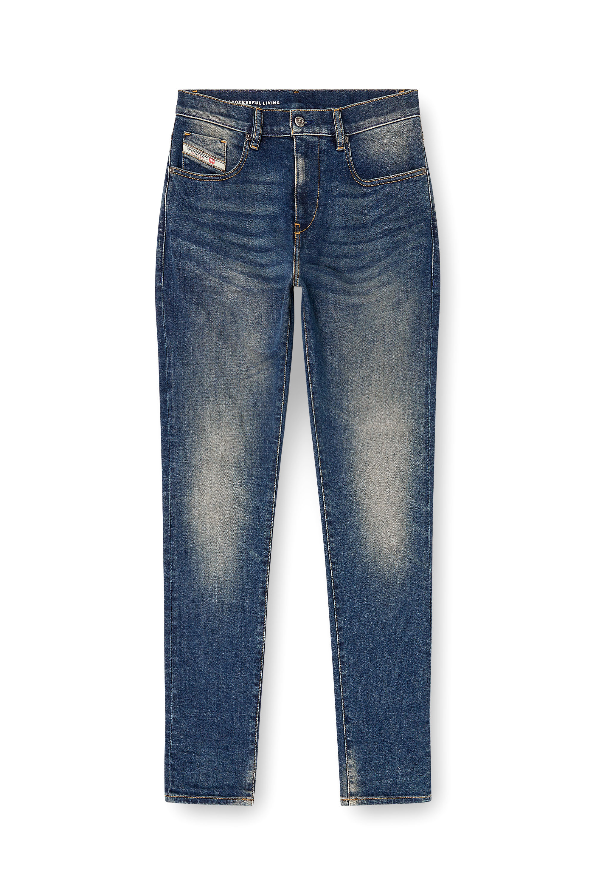 Slim Jeans 2019 D-Strukt 09M16, Dark Blue Diesel - Man's Slim Jeans 2019 D-Strukt 09M16, Dark Blue - 2