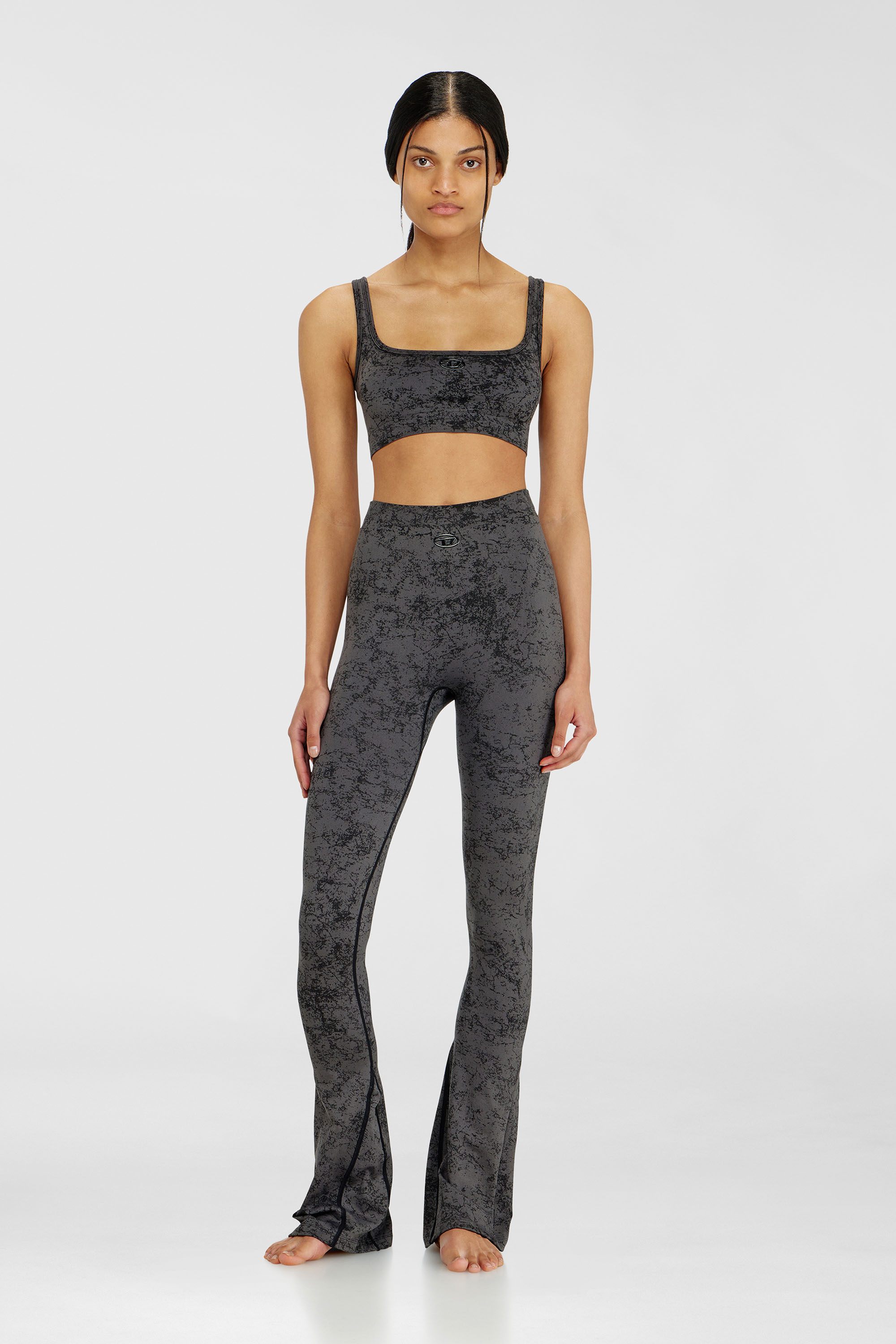 Diesel - HELLA-UTLT, Woman's Sports bra with utilitarian print in Dark grey - 1