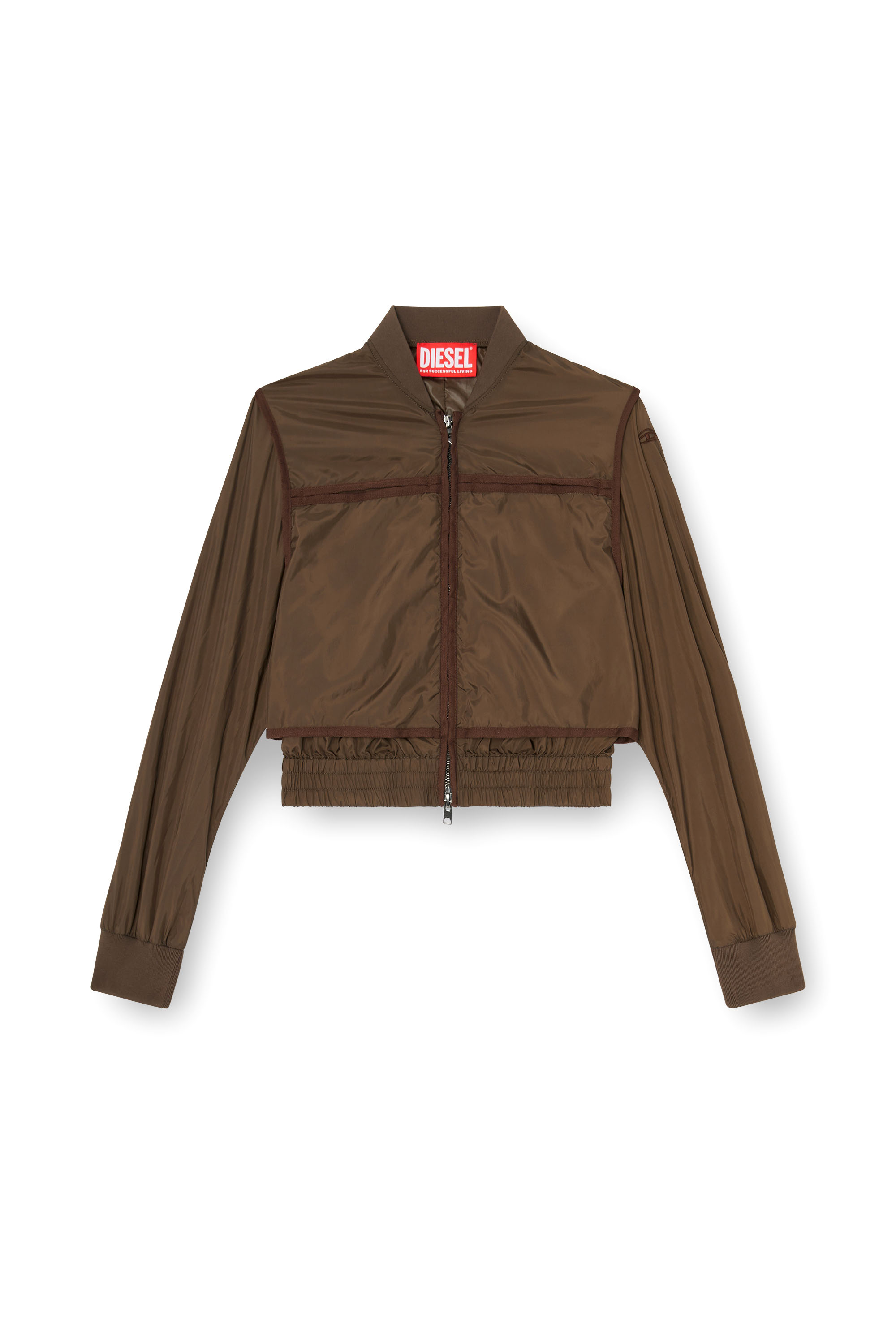 Diesel - G-OTHAM, Woman's Nylon jacket with tonal taping in Brown - 2