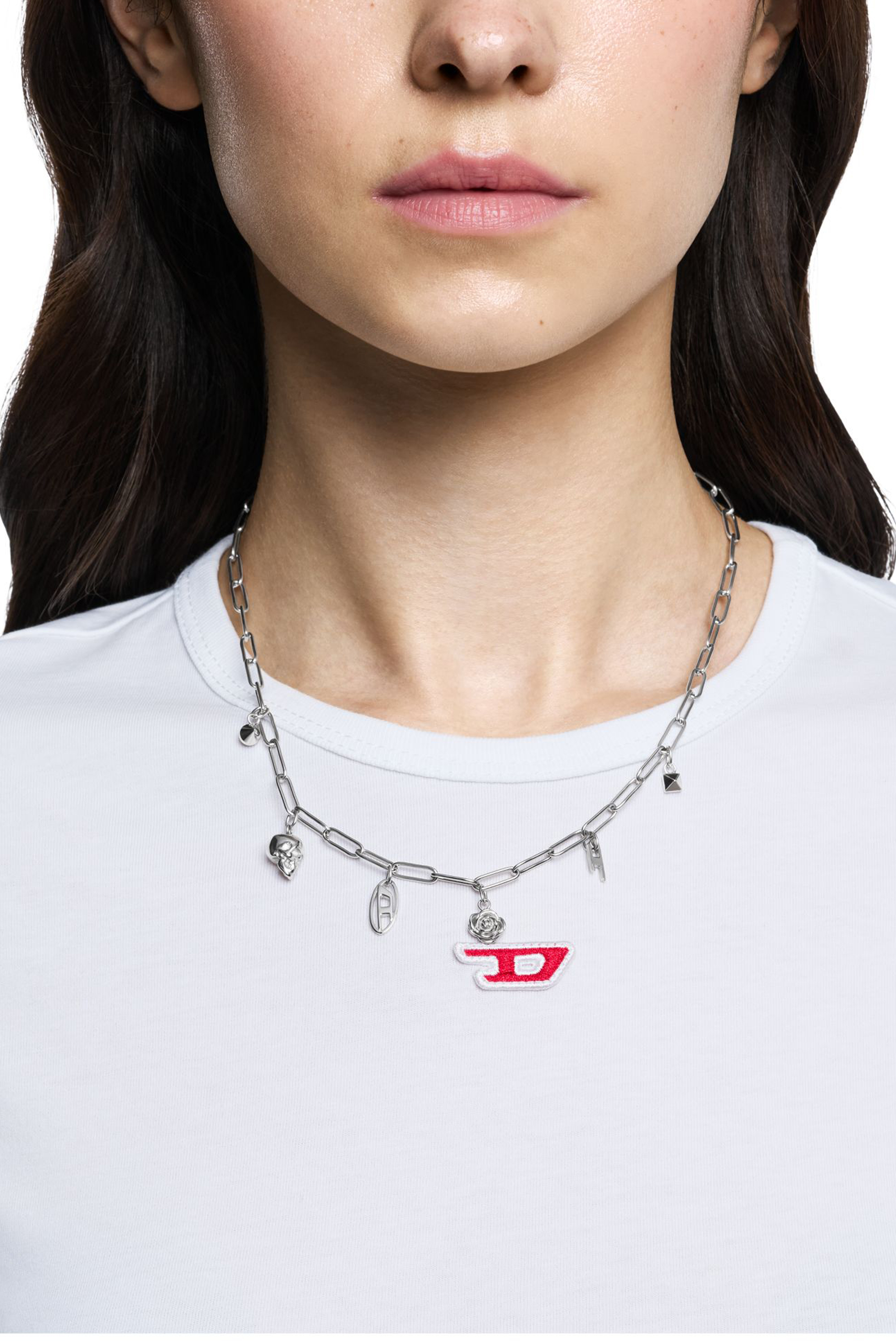 Diesel - DX1605040, Unisex's Stainless Steel Charm Necklace in Silver - 3