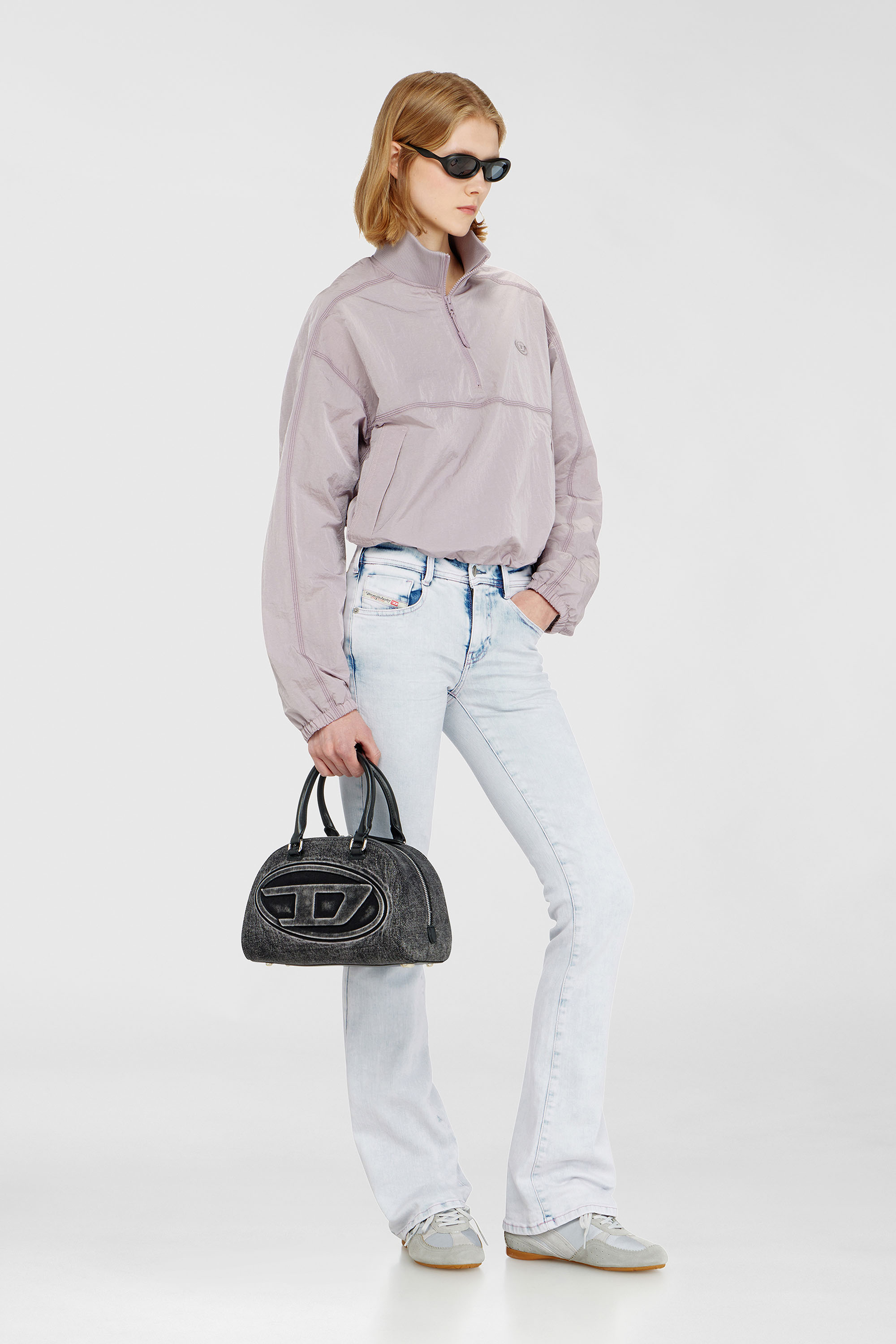 Diesel - G-ANOCK, Woman's Relaxed nylon jacket with mock neck in Lilac - 1
