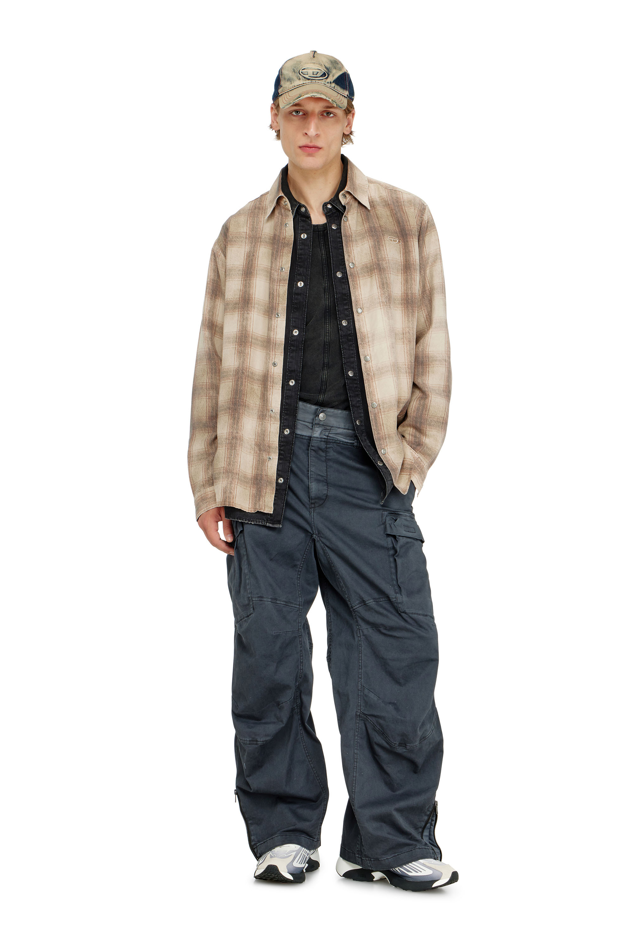 Diesel - P-DELLS, Man's Cargo pants in cotton and nylon in Blue - 1