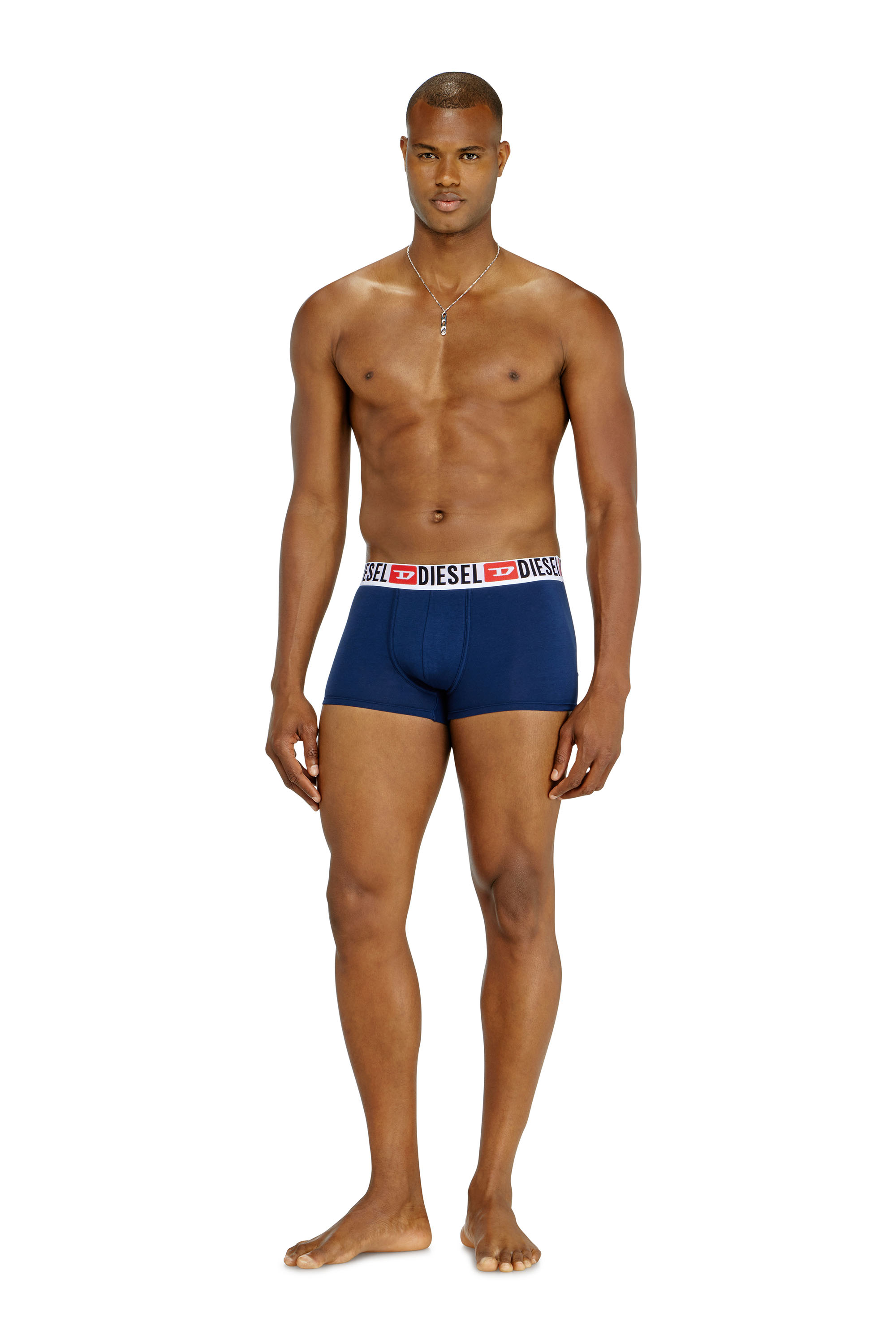 Diesel - UMBX-DAMIENTHREEPACK, Man's Three-pack of all-over logo waist boxers in Blue/Black - 2