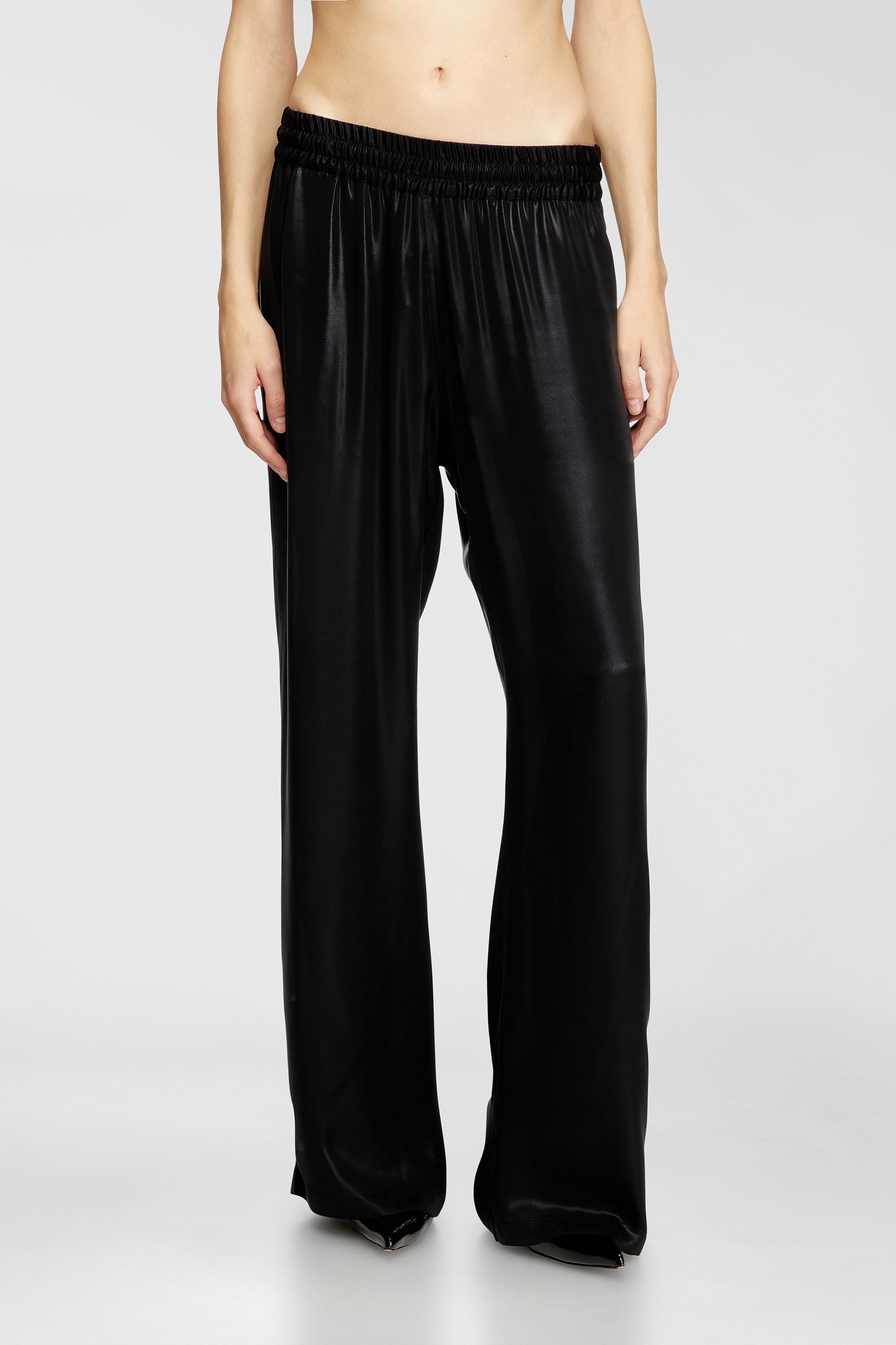 Diesel - P-DREYER-C-WN-Q1, Woman's Satin track pants in Black - 1