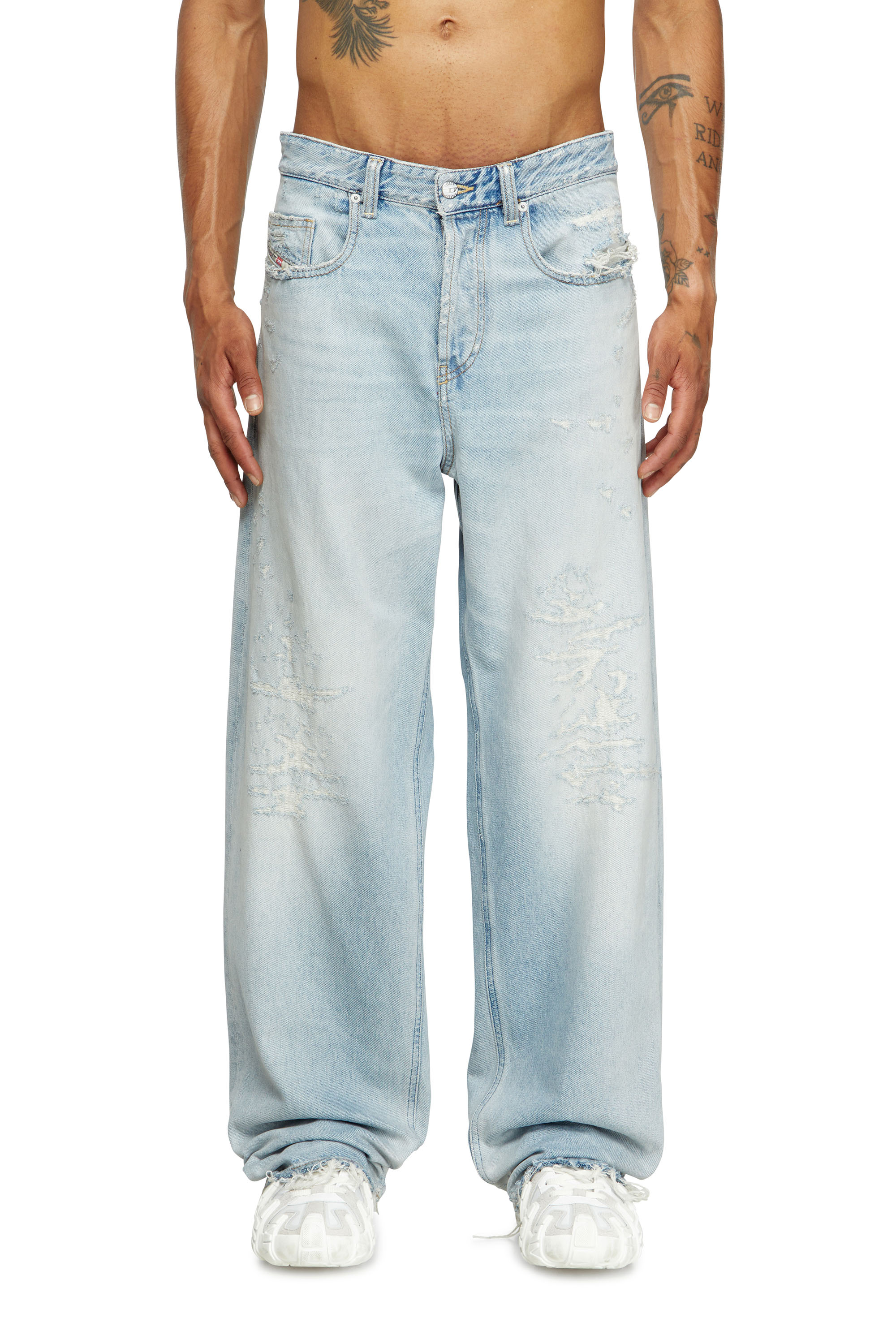 Relaxed Jeans 2001 D-Macro 09M53, Light Blue Diesel - Man's Relaxed Jeans 2001 D-Macro 09M53, Light Blue - 3