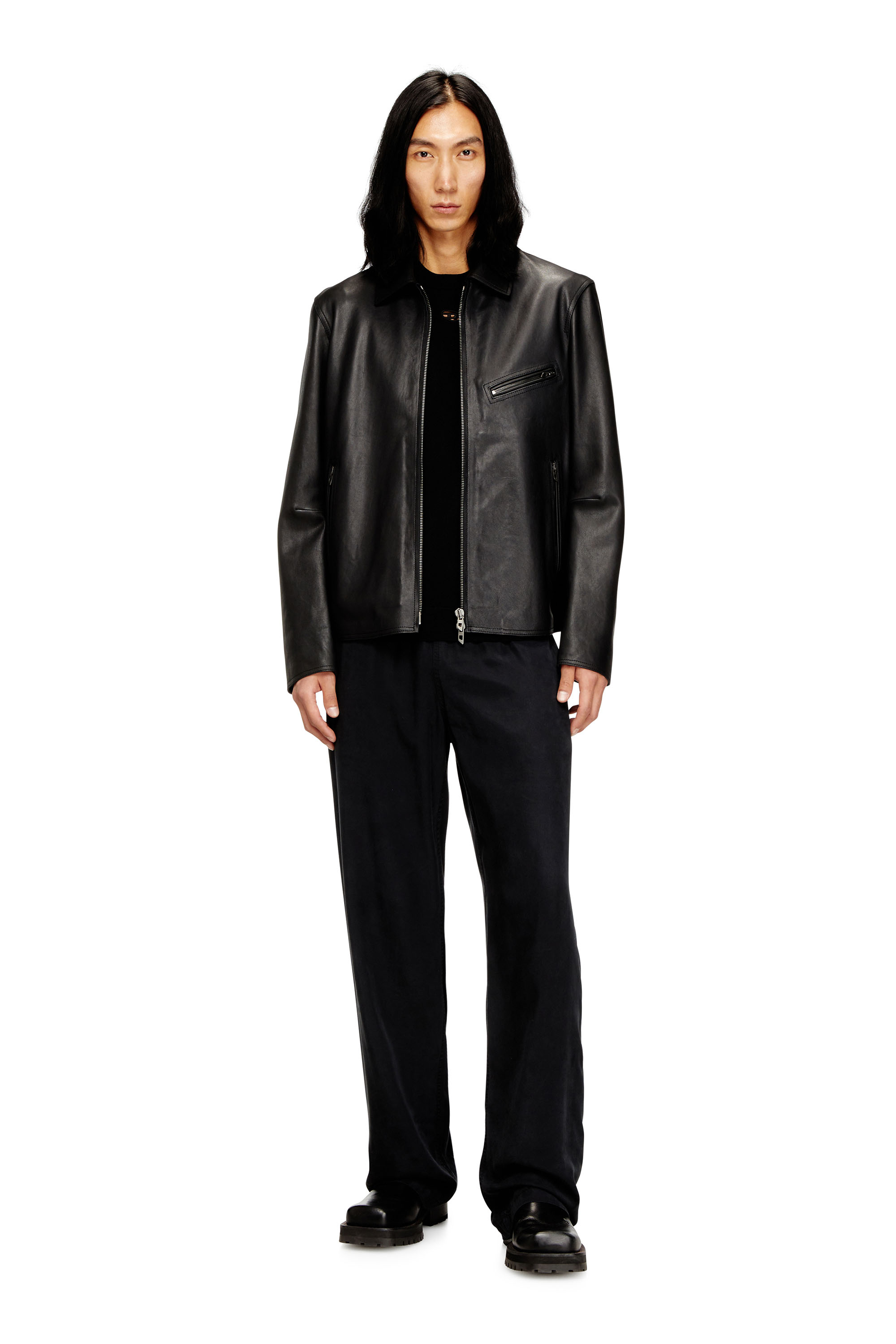 Diesel - K-VALIAM, Man's Wool jumper with cut-out logo in Black - 2