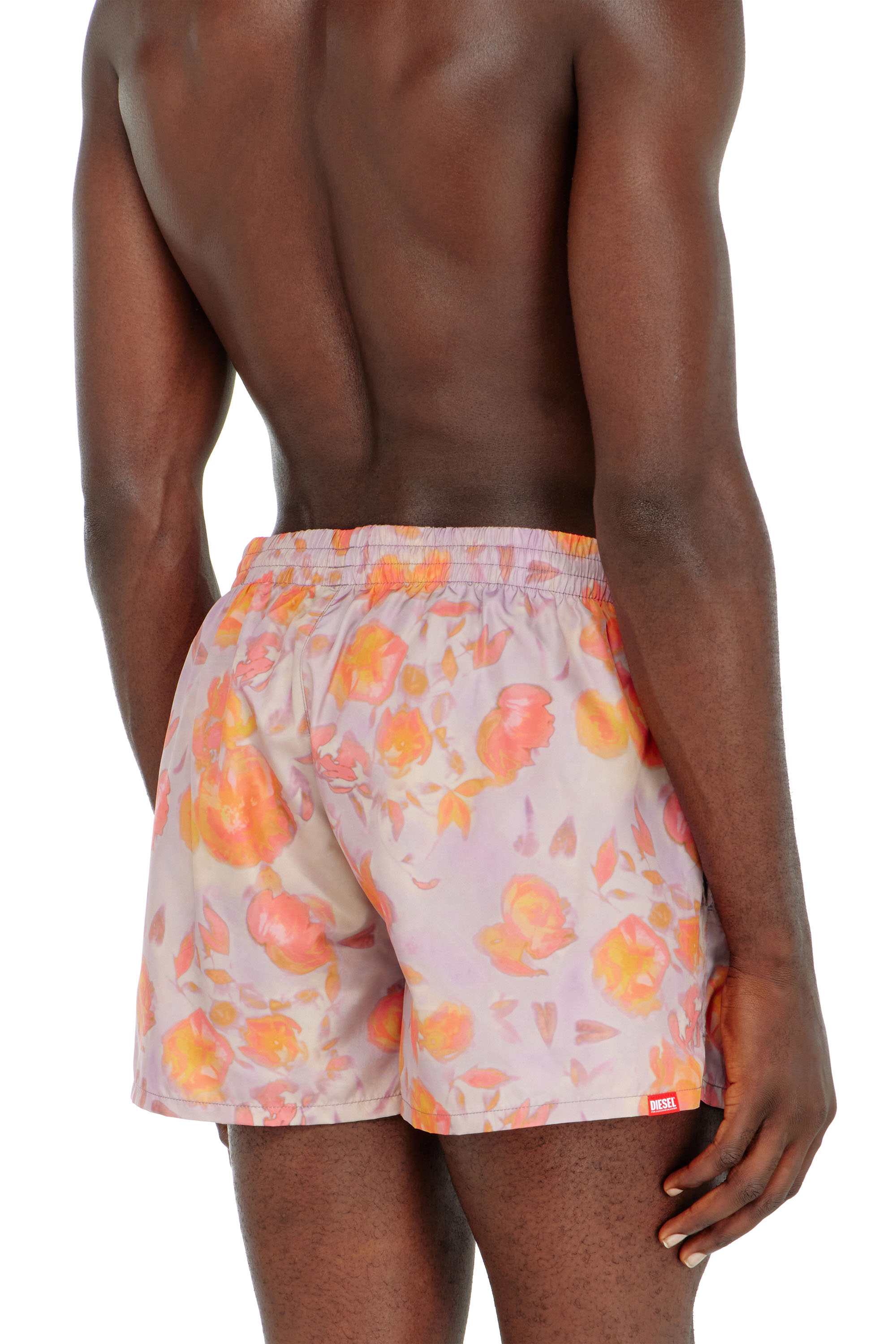 Diesel - OLLY-34-D-CORE, Man's Metallic swim shorts with floral print in null - 4