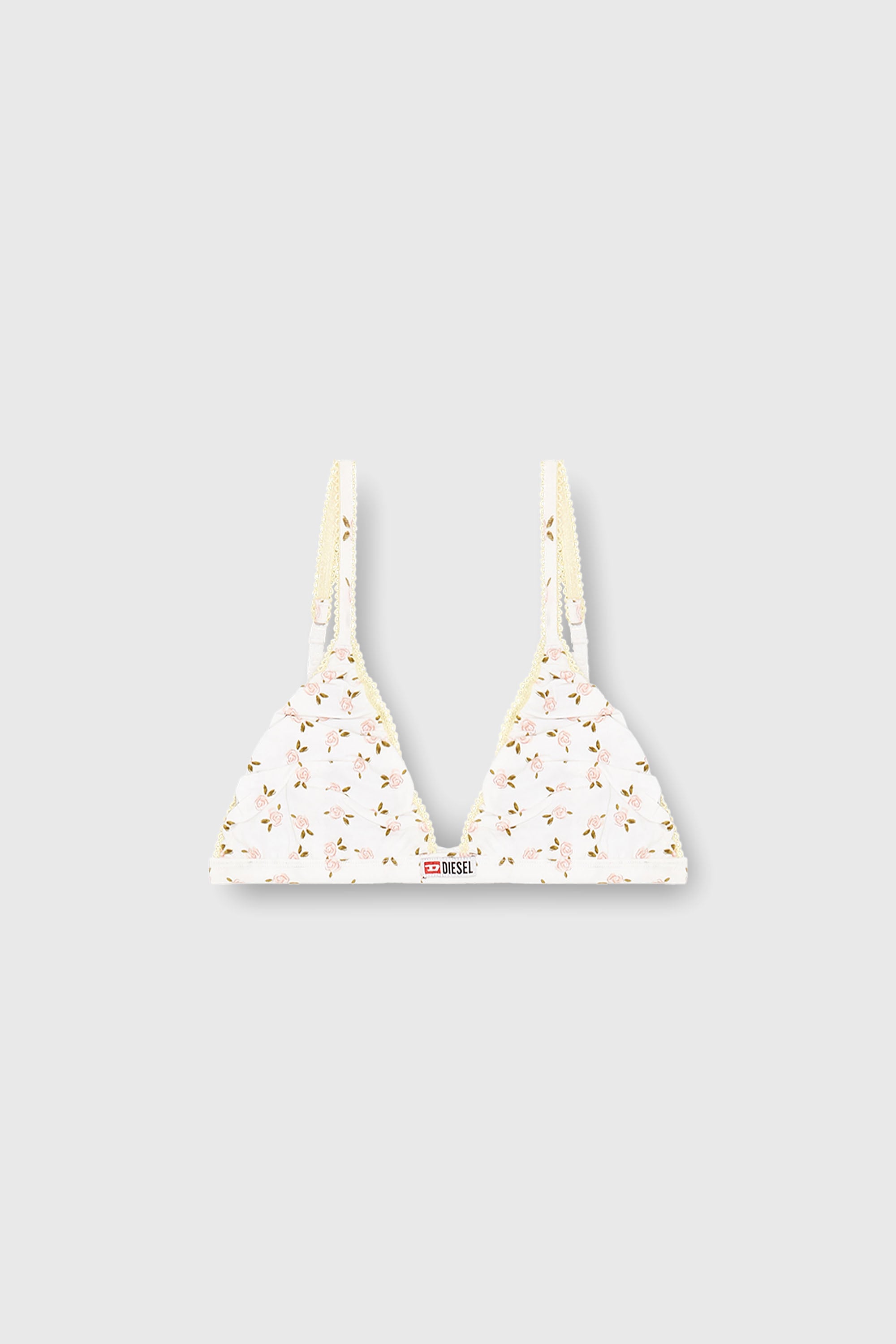Diesel - JANA-D-CORE, Woman's Cotton triangle bra with all-over floral print in White - 2