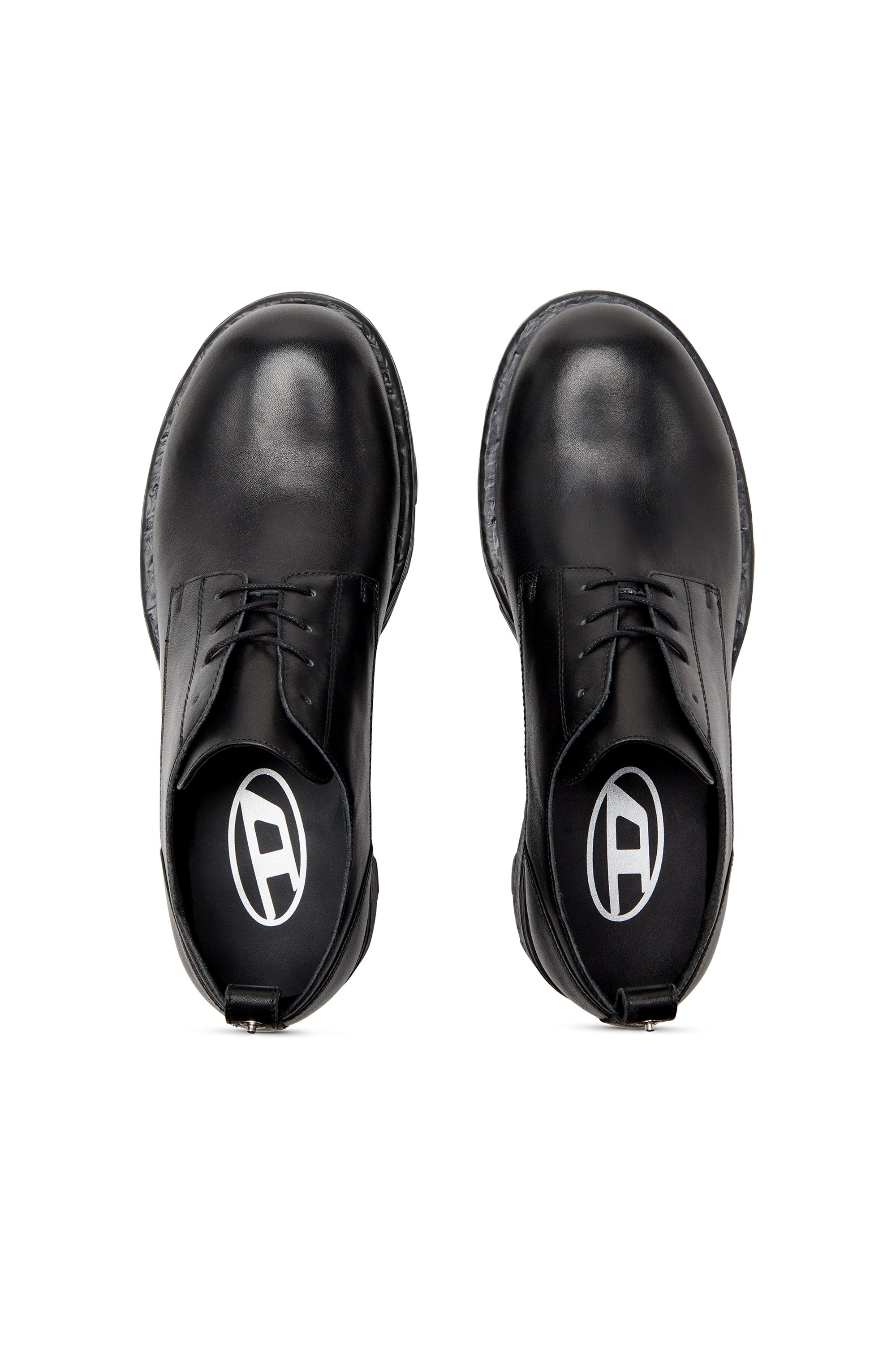 Diesel - D-HAMMER SH, Man D-Hammer-Derby shoes in textured leather in Black - Image 5
