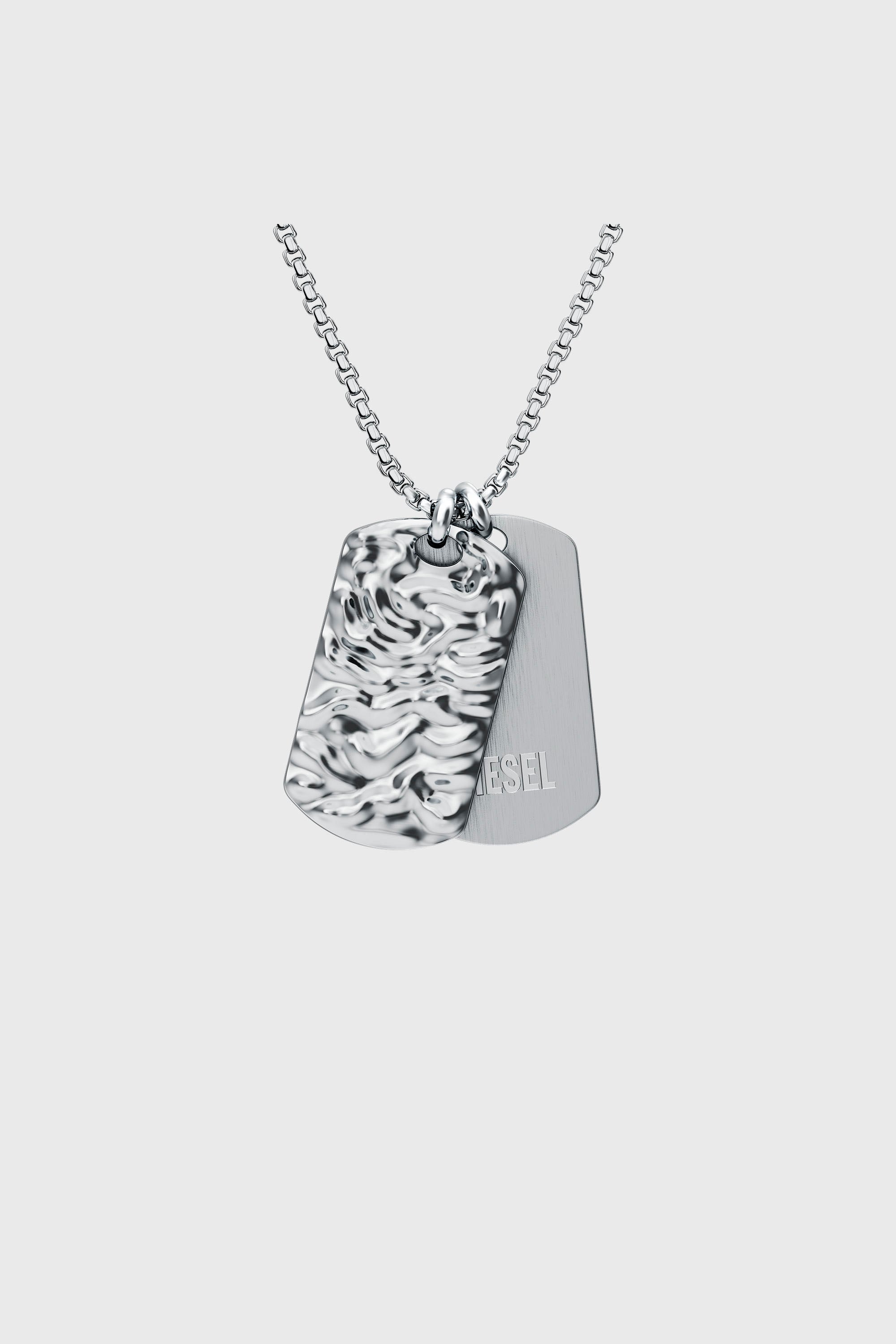 Diesel - DX1735040, Unisex's Stainless Steel Dog Tag Necklace in Silver - 2