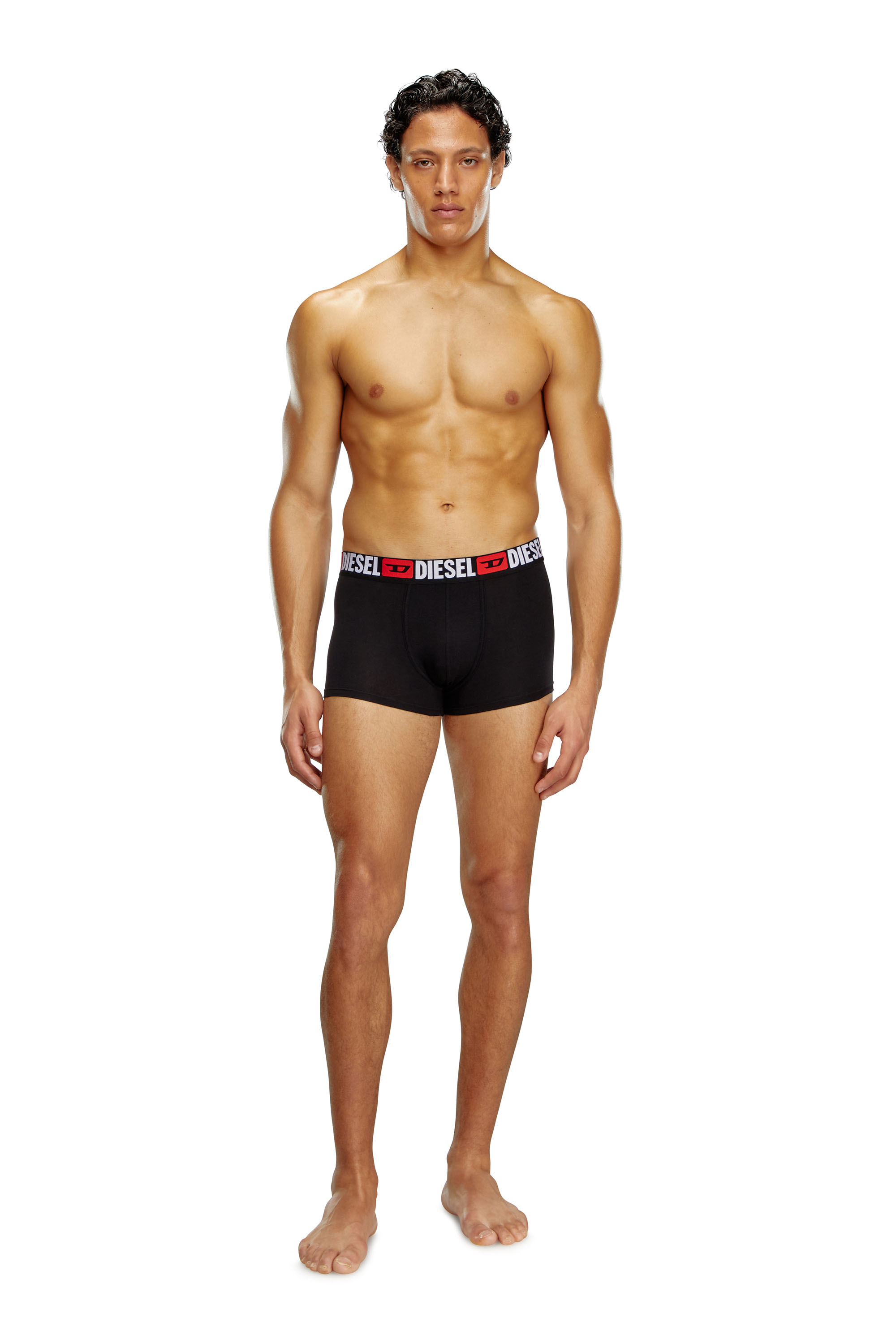 Diesel - UMBX-DAMIENTHREEPACK, Man's Three-pack of all-over logo waist boxers in Black - 4