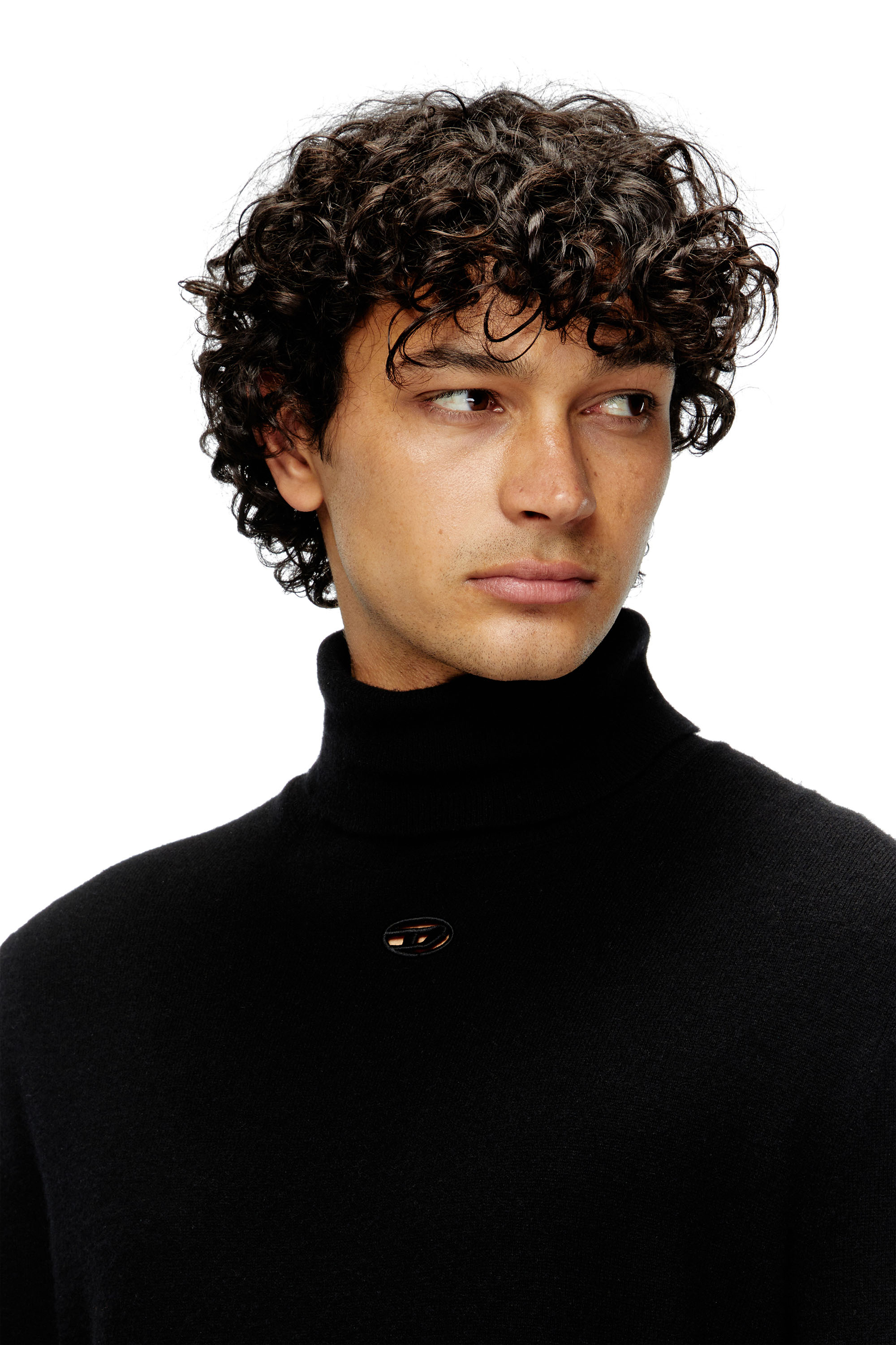 Diesel - K-VIERI-TN, Man's Turtleneck jumper in wool and cashmere in Black - 5