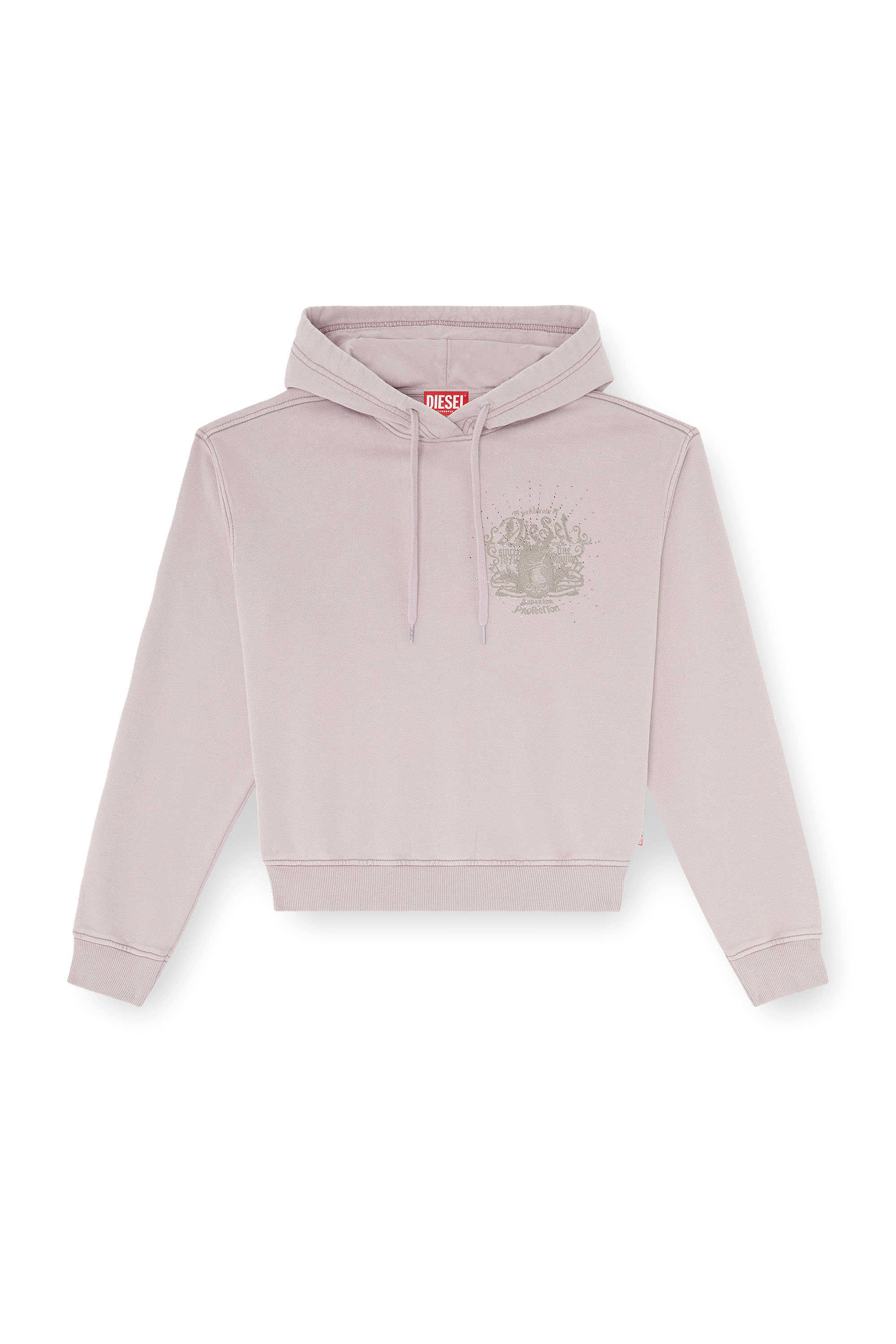 Diesel - F-PHOENY, Woman's Hoodie with prints and rhinestone studs in null - 2