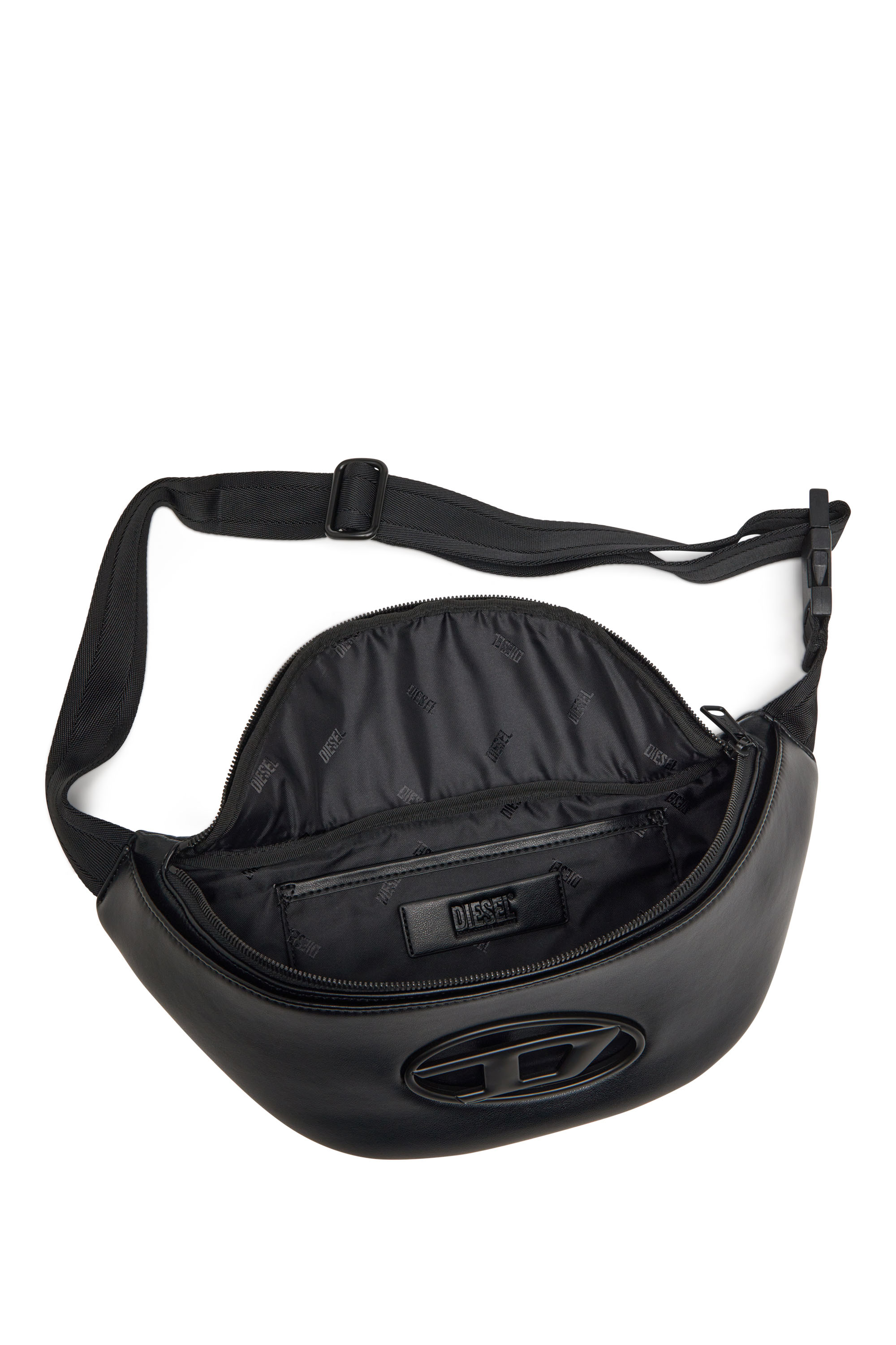 Diesel - HOLI-D BELT BAG M, Man's Holi-D-Belt bag in PU and neoprene in Black - 3