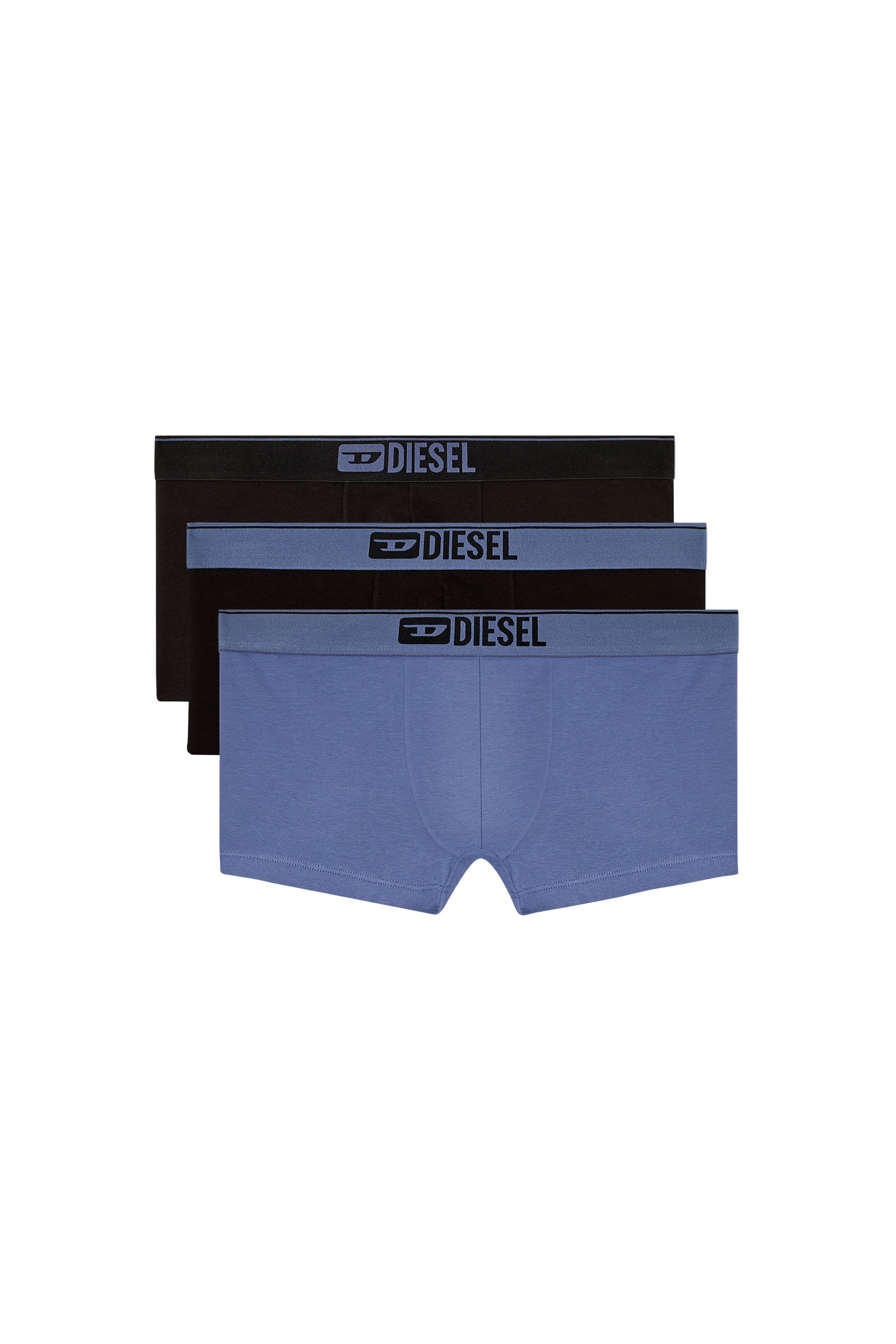 Diesel - UMBX-DAMIENTHREEPACK, Man's Three-pack of plain boxer in Black/Blue - 1