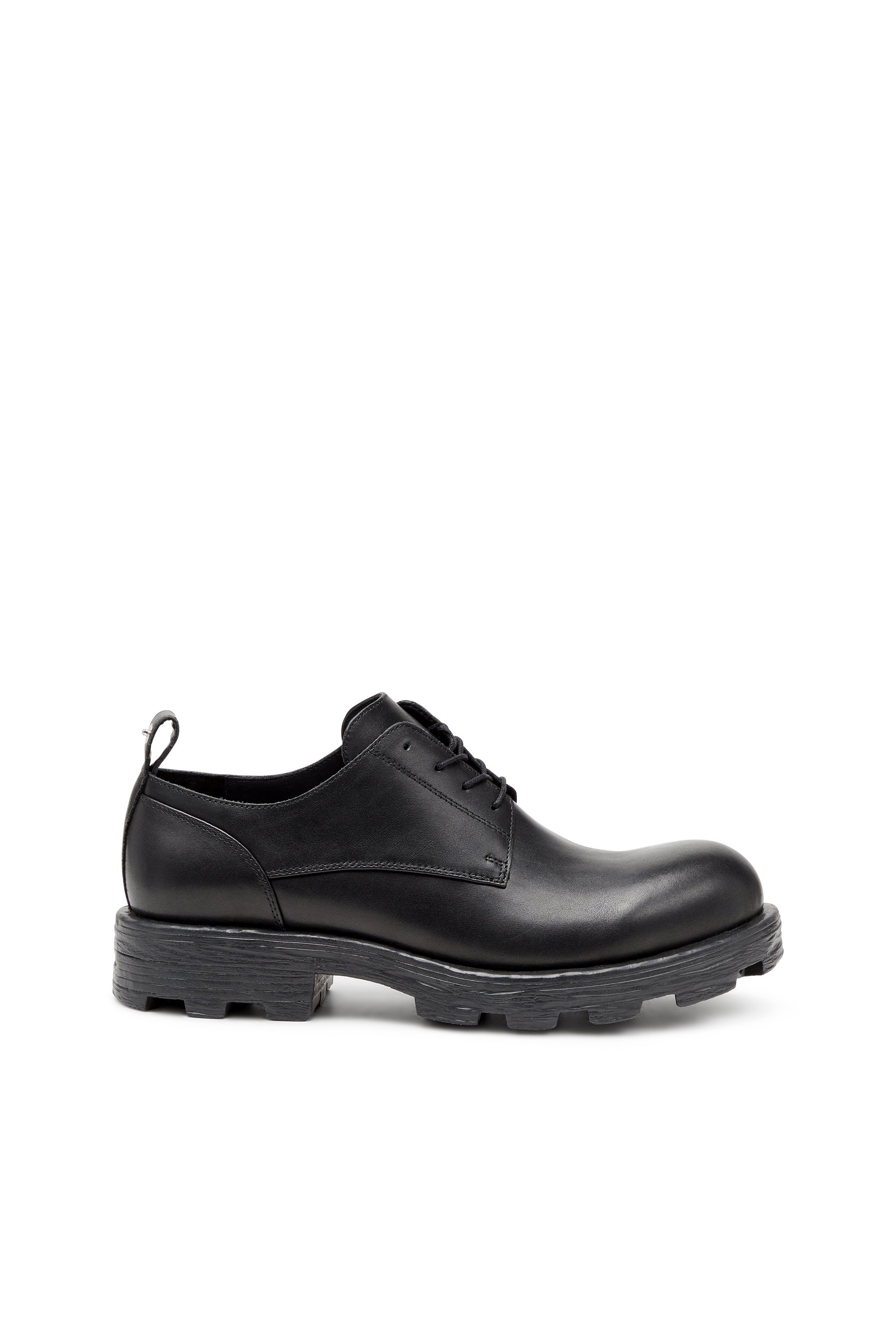 Diesel - D-HAMMER SH, Man D-Hammer-Derby shoes in textured leather in Black - Image 1