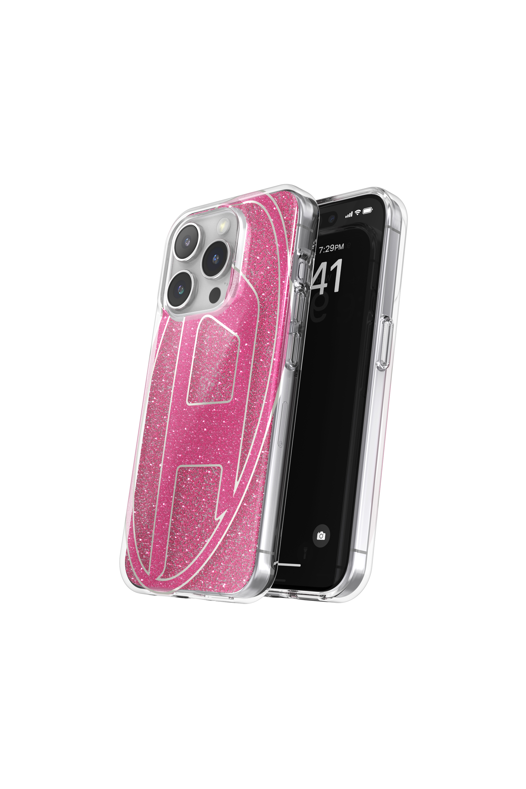 Diesel - 60036 AOP CASE, Unisex Glitter Case for iP 15 Pro in Pink - Image 3