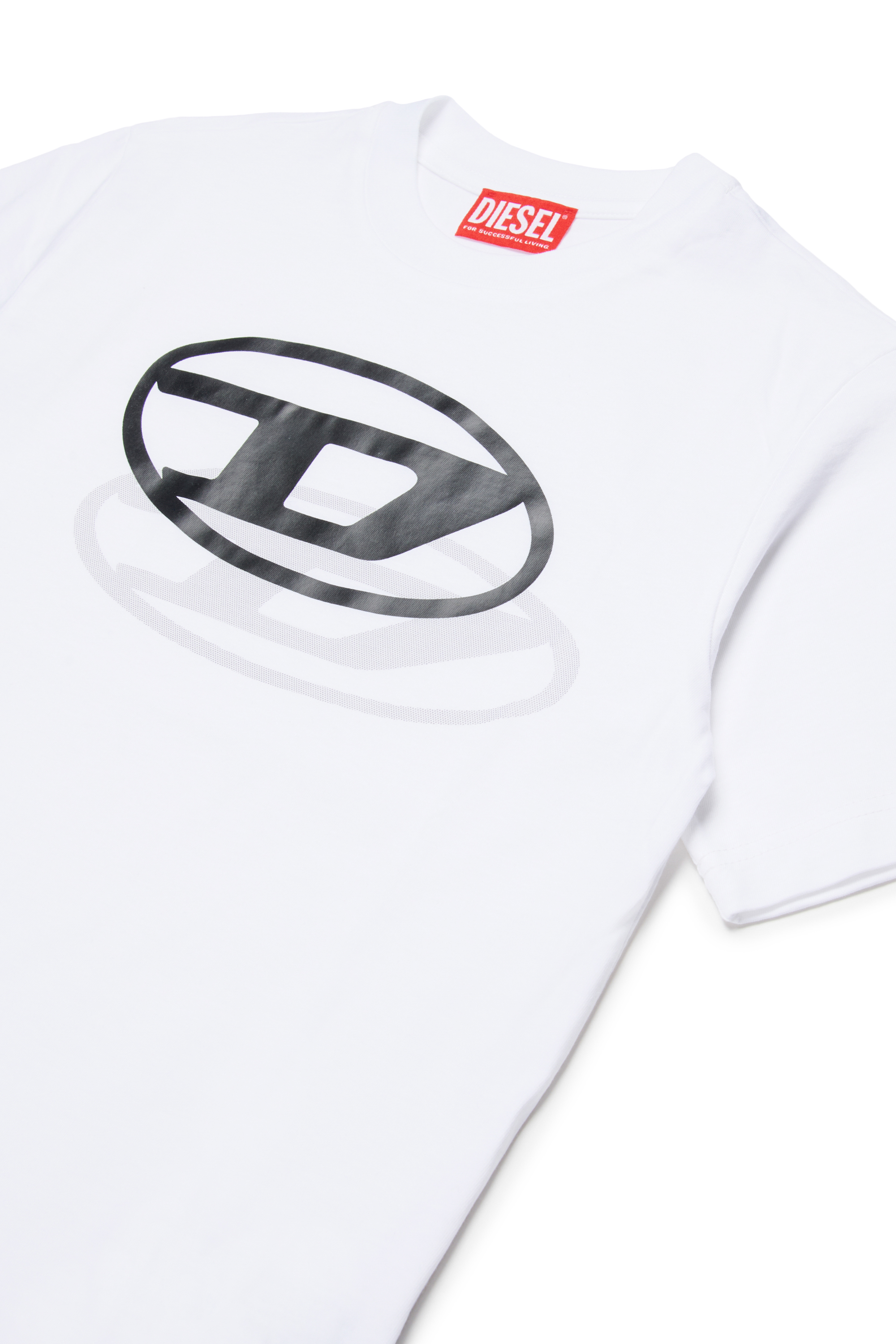 Diesel - TVALE OVER, Man's Cotton T-shirt with shadow Oval D in White - 3