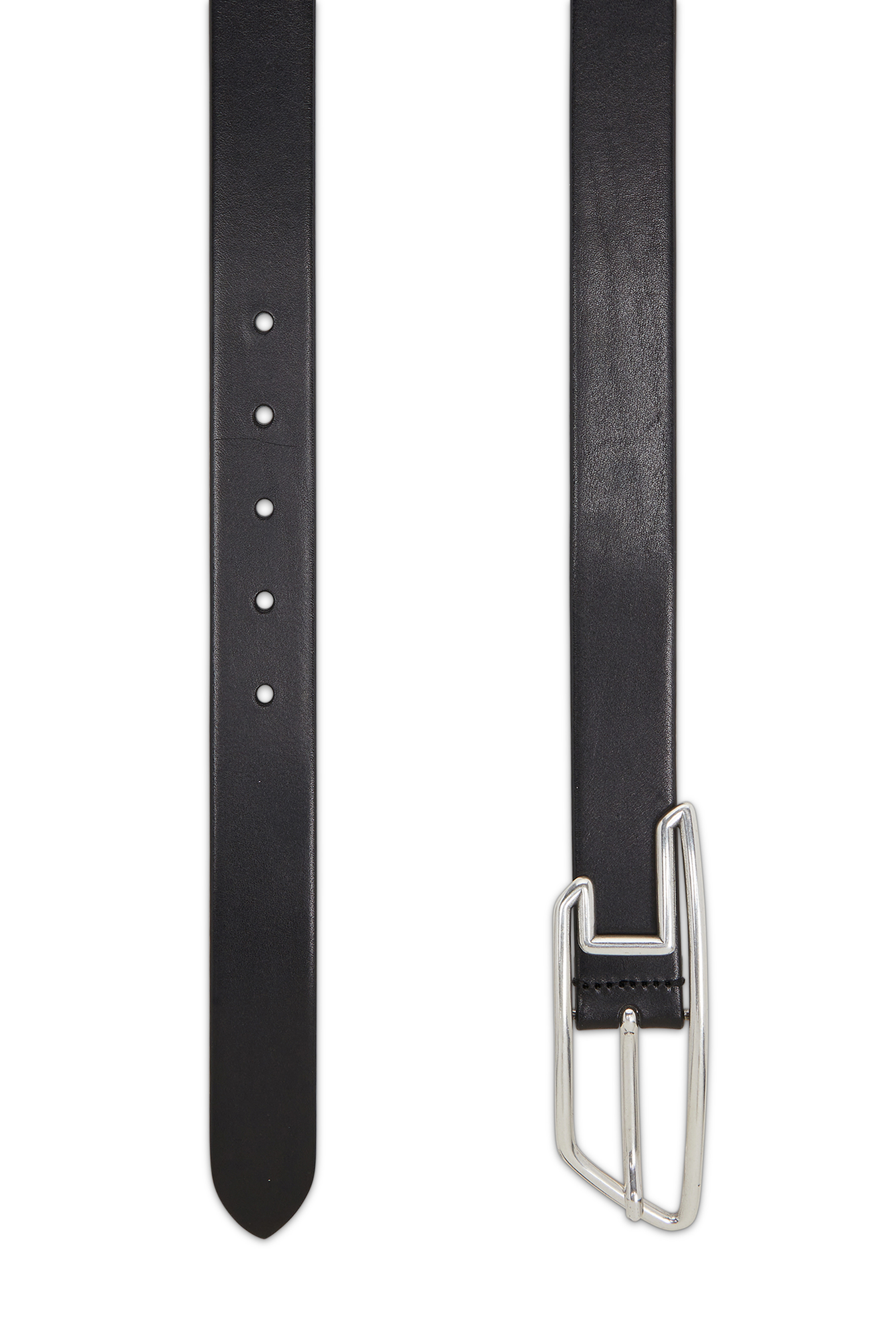 Diesel - B-D LINE 30, Unisex's 3cm leather belt with D-logo buckle in Black - 3
