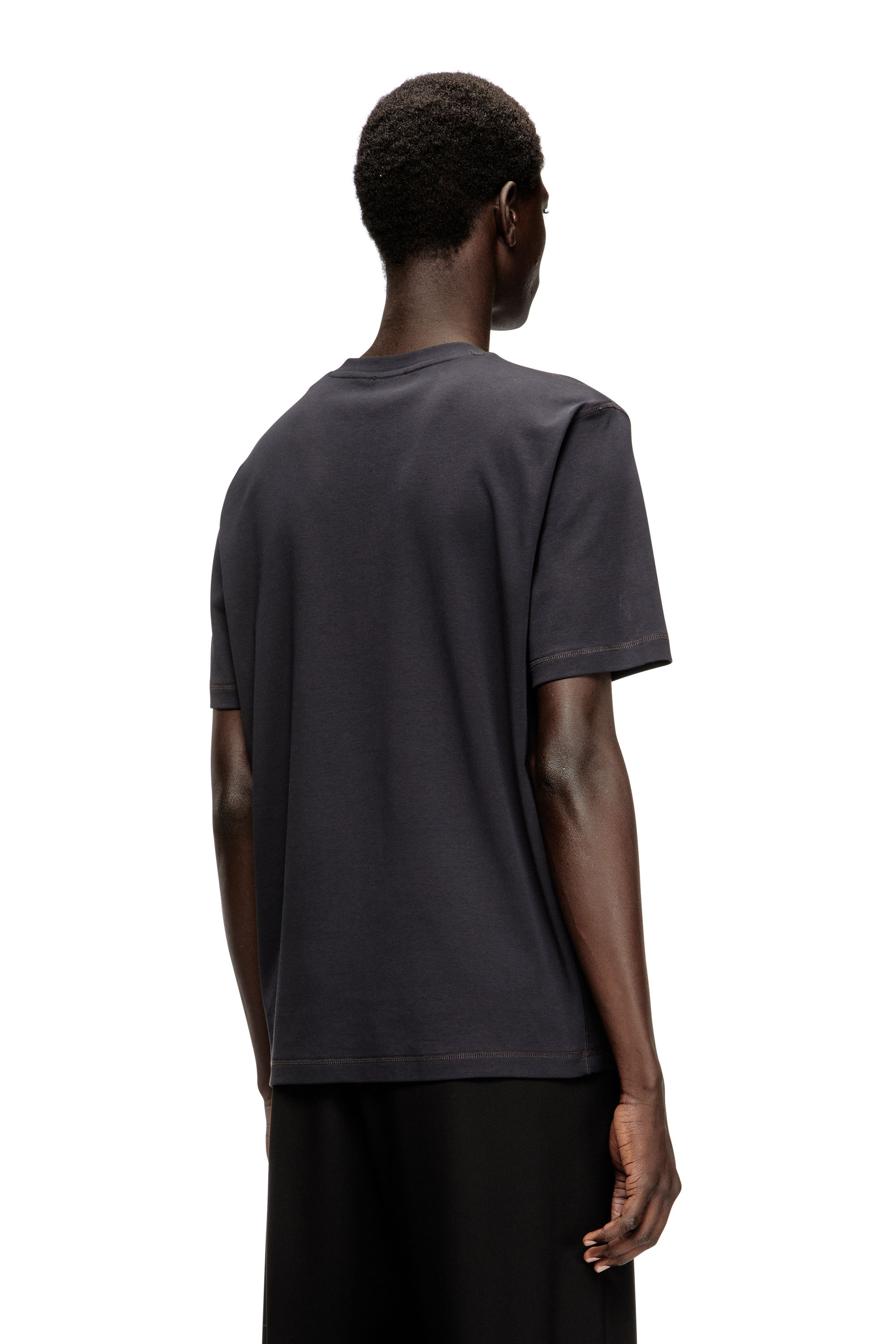 Diesel - T-MADJUST-TR, Man's Regular T-shirt with crew neck and Oval D in Dark grey - 4