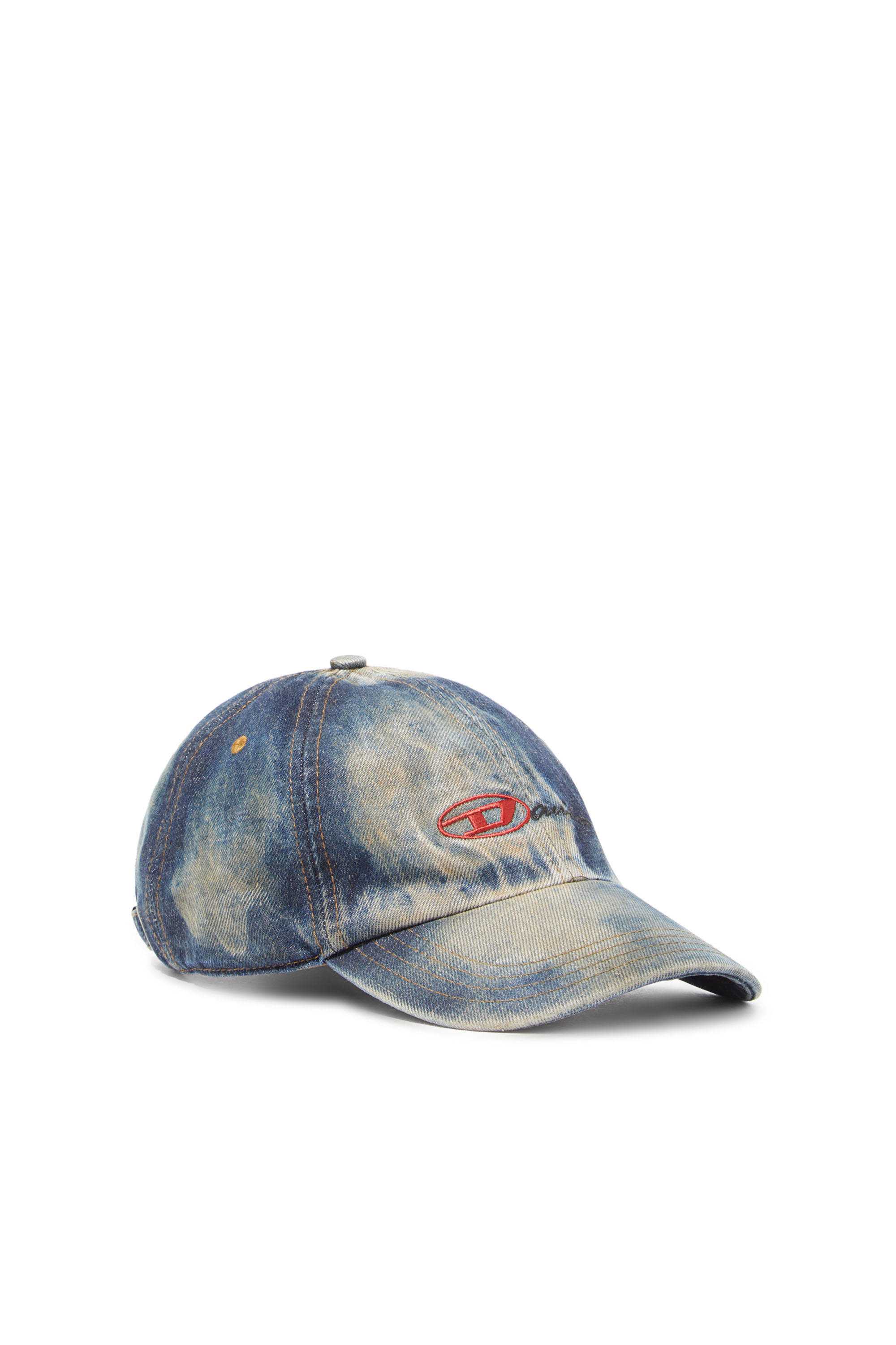 Diesel - C-CAP-DD, Unisex's Baseball cap in dirty-effect denim in Blue - 1