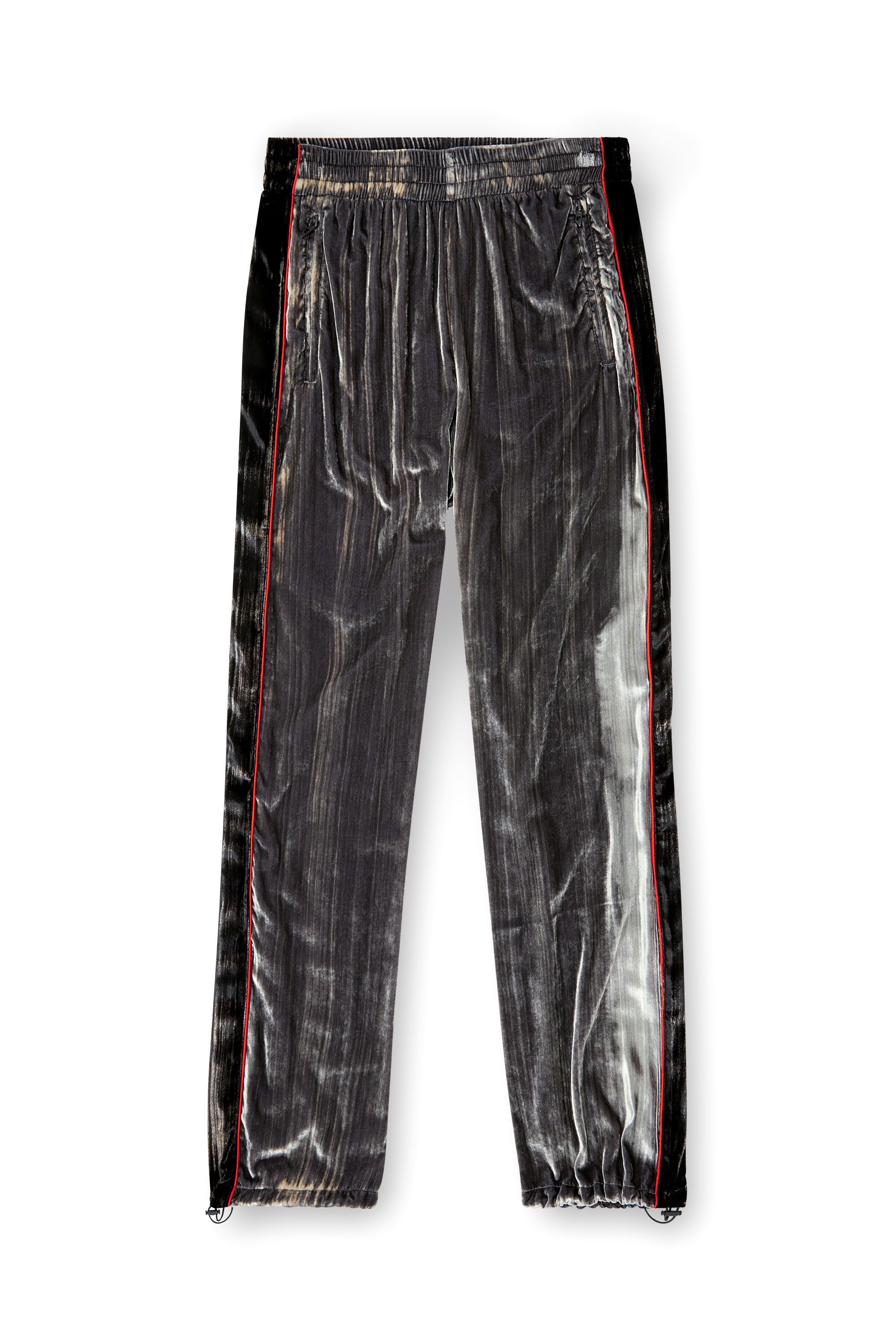 Diesel - P-HAY-FEM, Woman's Track pants in treated velvet in Dark grey - 3