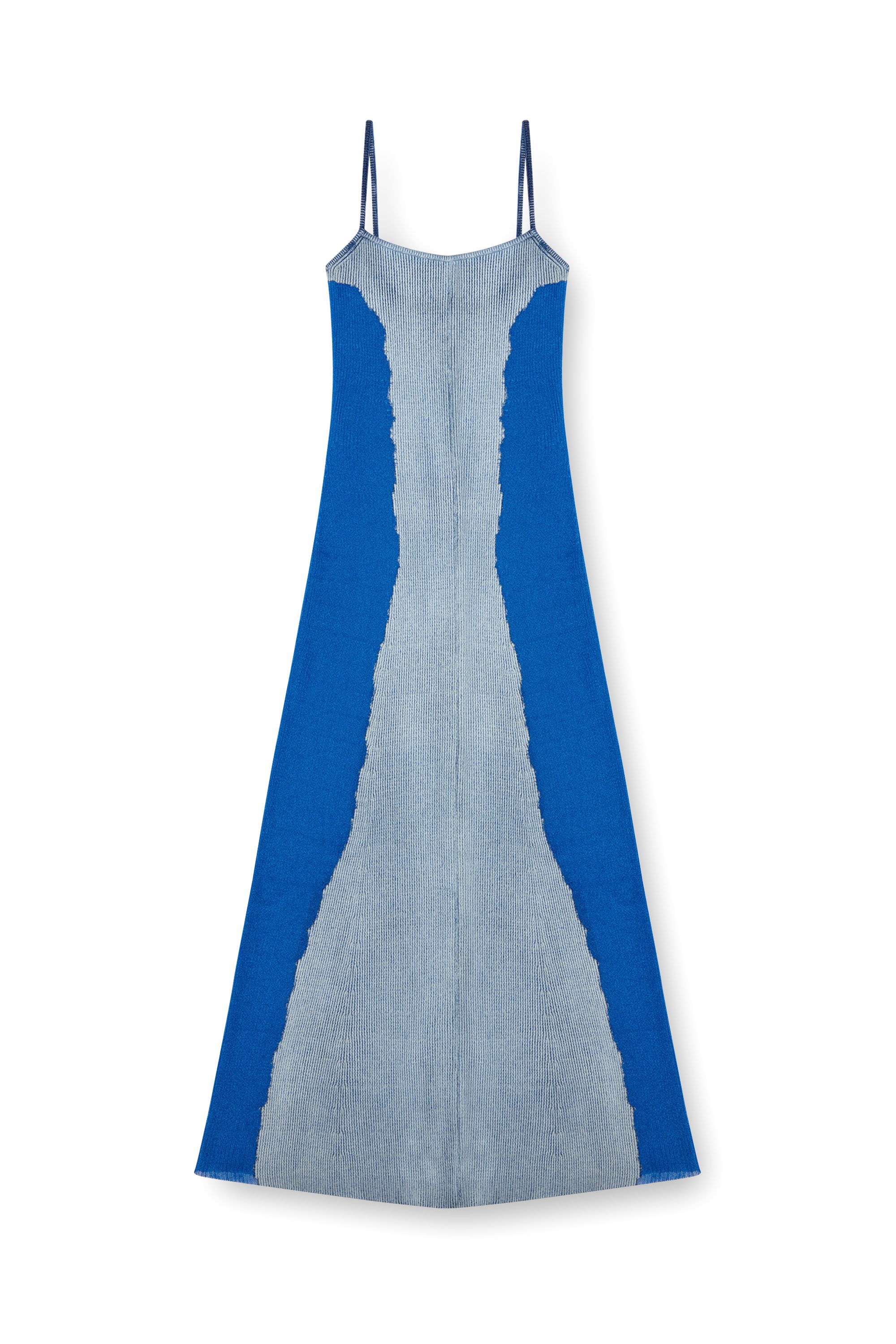 Diesel - M-EDAGLIA, Woman Midi slip dress in devoré knit in Blue - Image 4