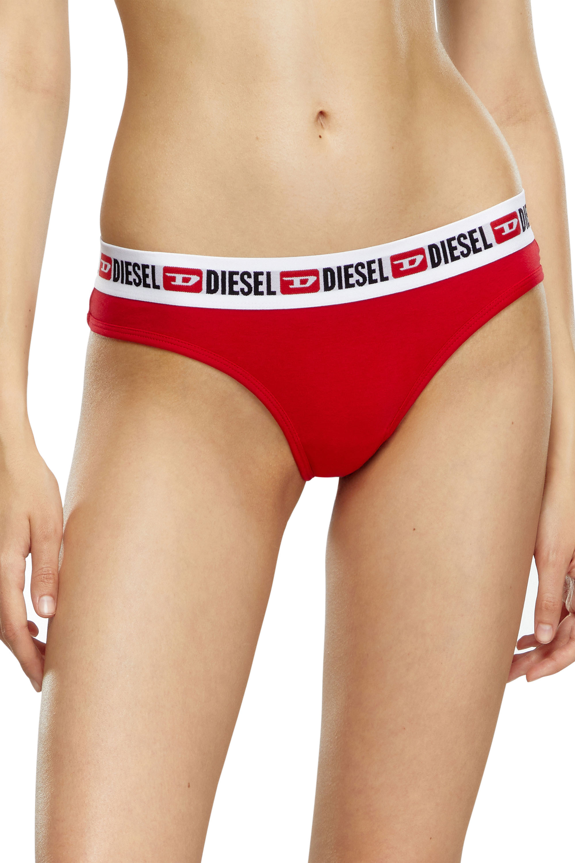 Diesel - UFST-STARS-THREEPACK, Woman's Three-pack of Denim Division thongs in White/Red - 2