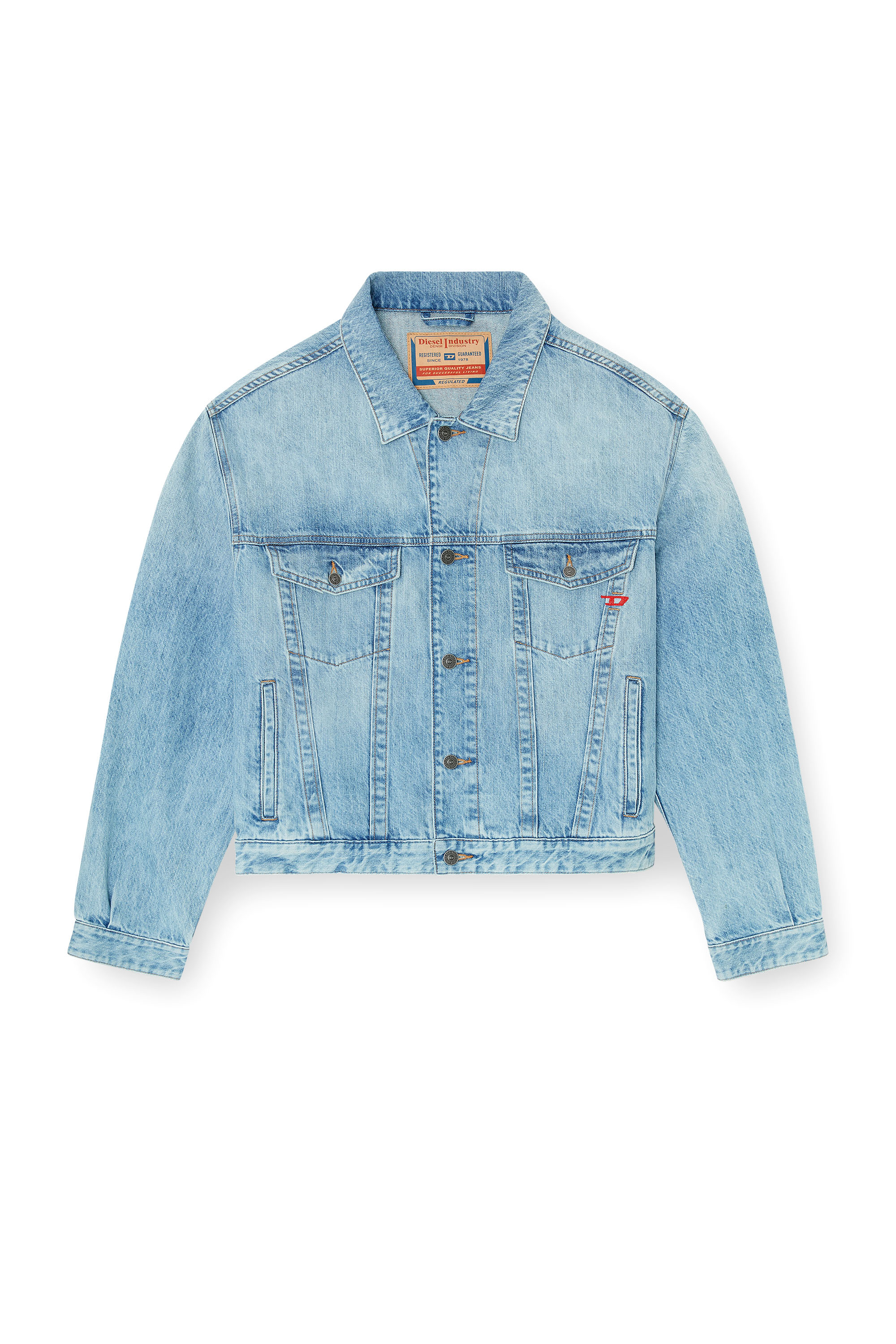 Diesel - D-RANGER, Unisex's Trucker jacket in denim in Light Blue - 2