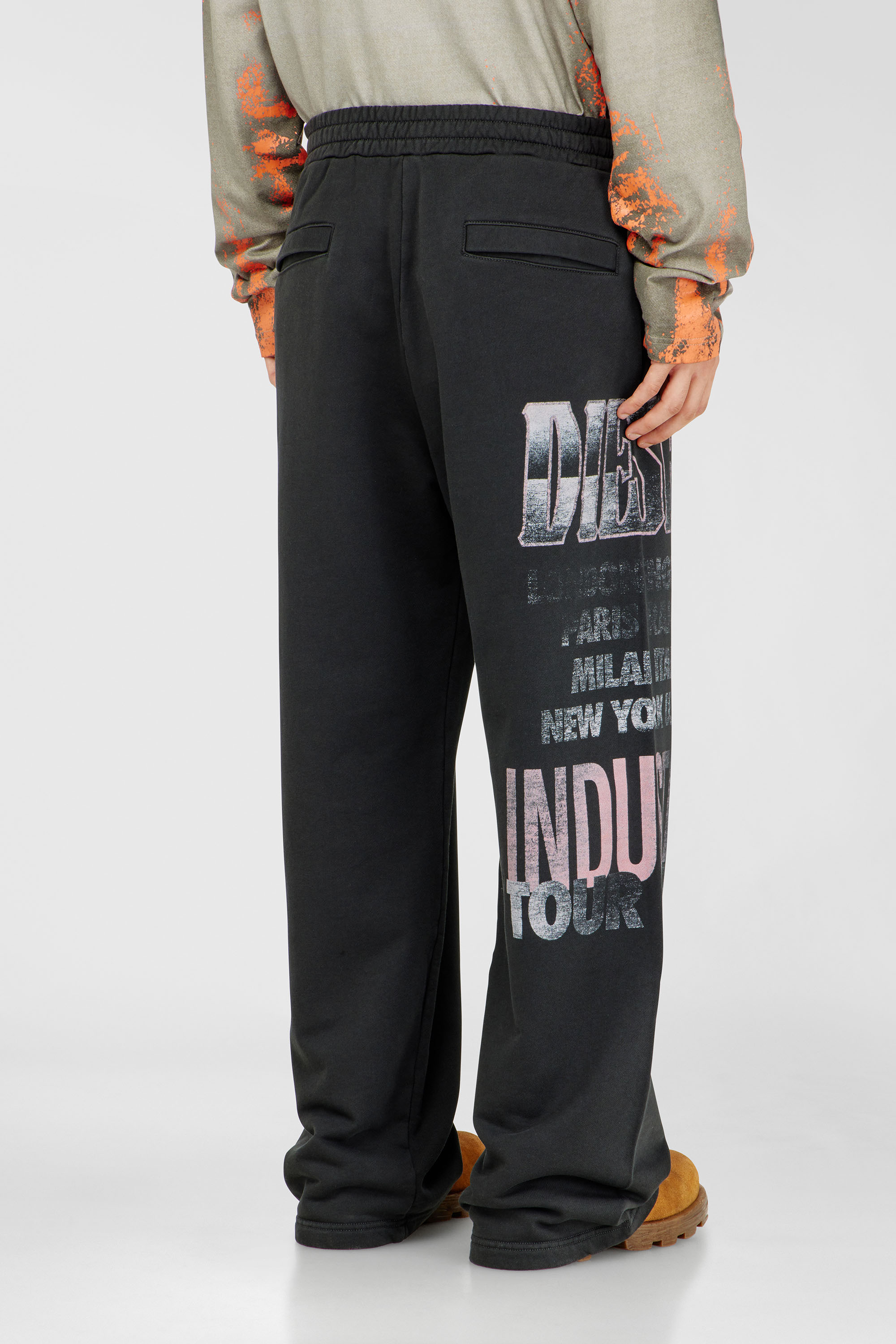 Diesel - P-ILL, Man's Sweatpants with concert graphics in Black - 4