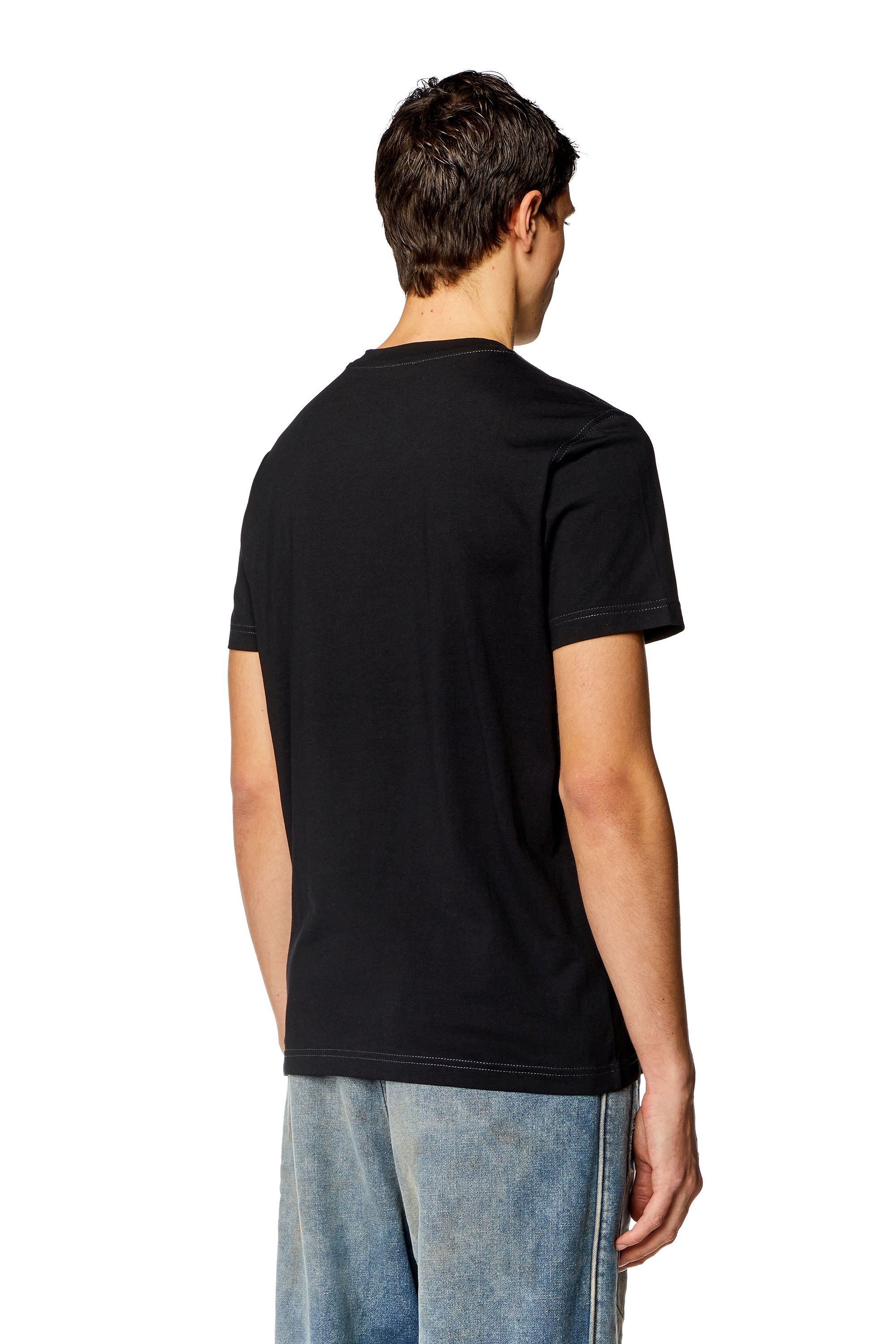 Diesel - T-DIEGOR-K70, Man's T-shirt with glitchy logo in Black - 5