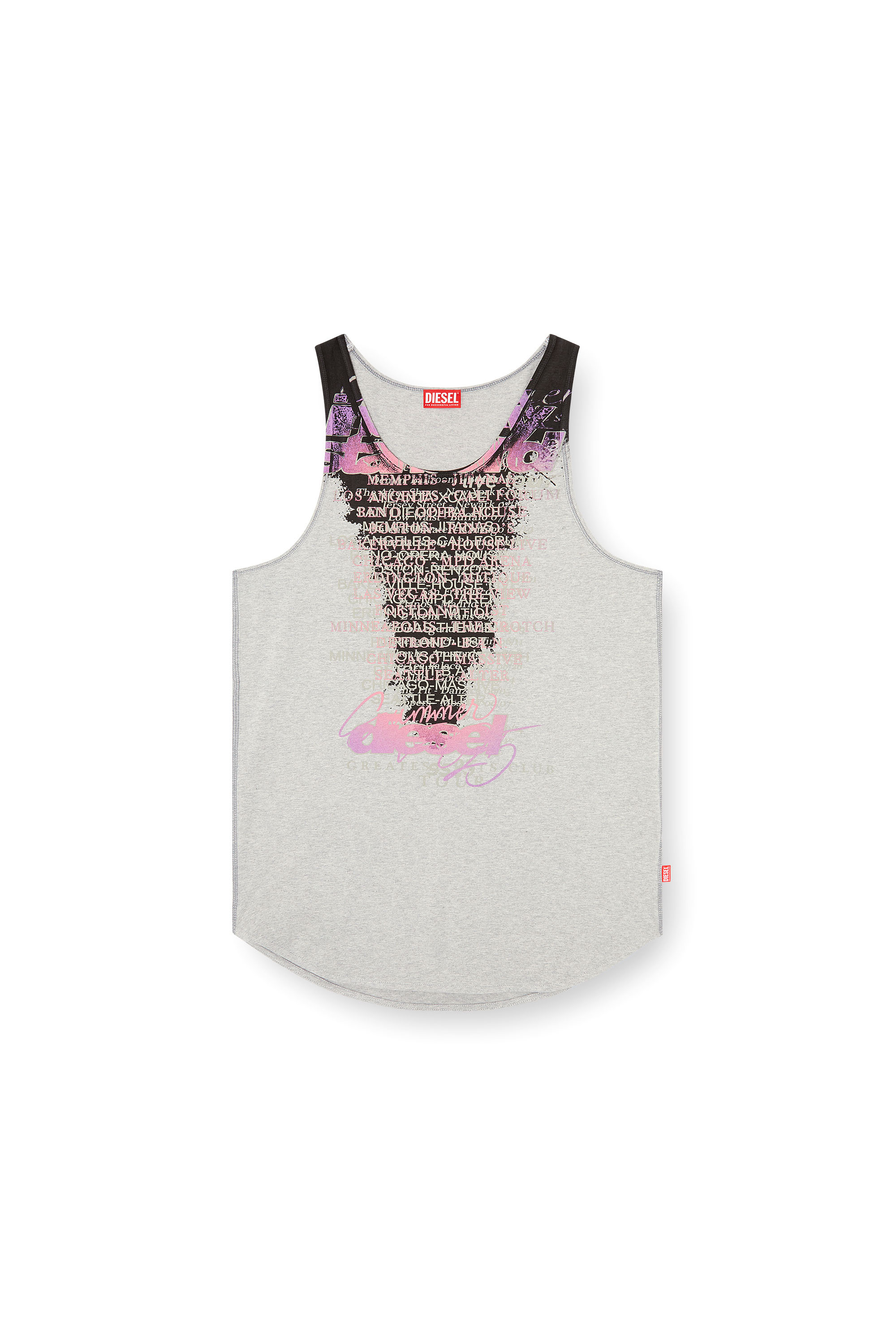 Diesel - T-SHAN, Unisex's Tank top with lyrics print in Grey - 2