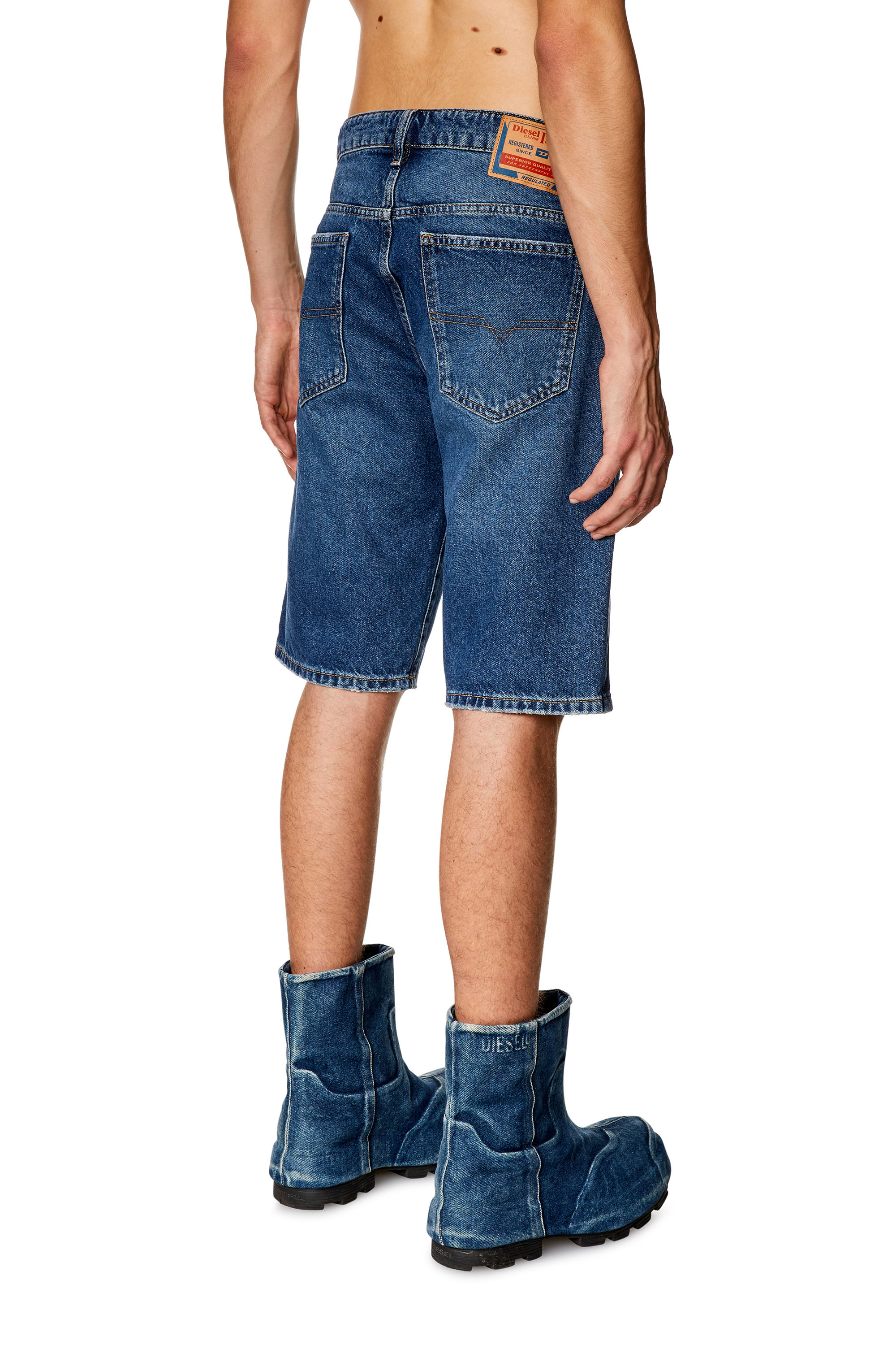 Diesel - SLIM-SHORT, Man Slim denim shorts in Blue - Image 3