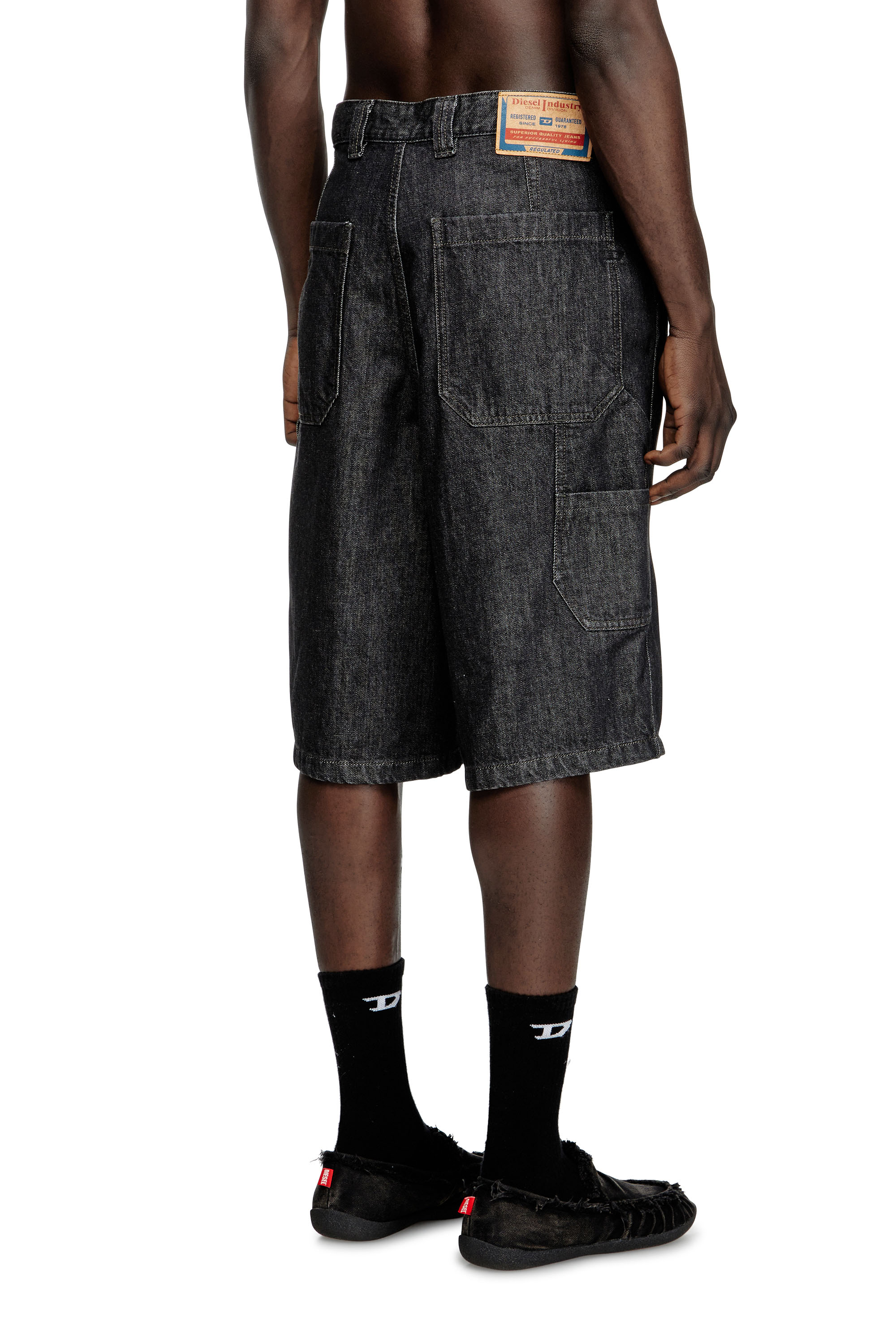 D-LIVERY-W-SHORT, Black Diesel - D-LIVERY-W-SHORT, Man's Shorts in rinse-wash denim in Black - 4