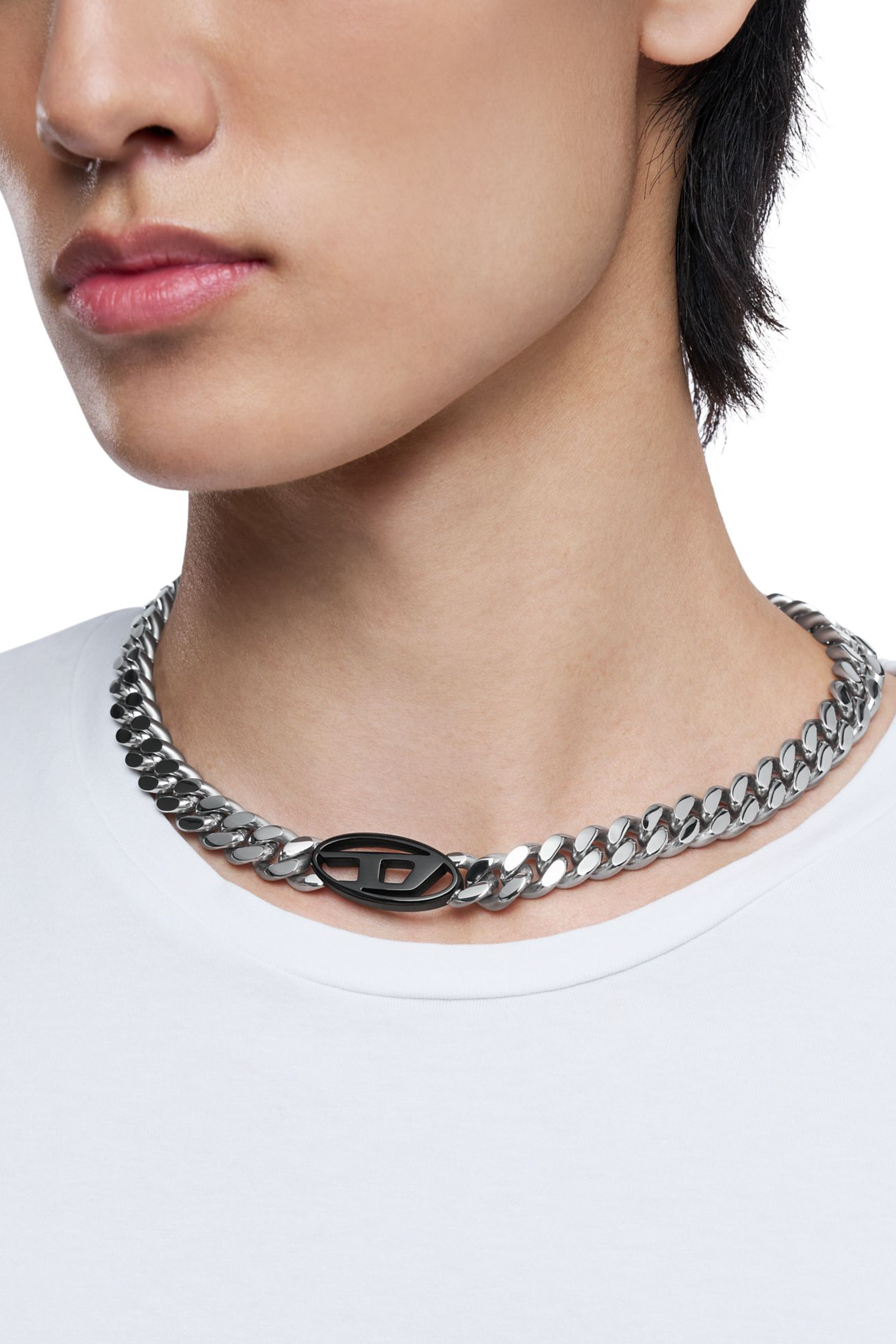 Diesel - DX1635931 JEWELLERY, Unisex's Two-tone stainless steel chain necklace in Silver/Black - 4