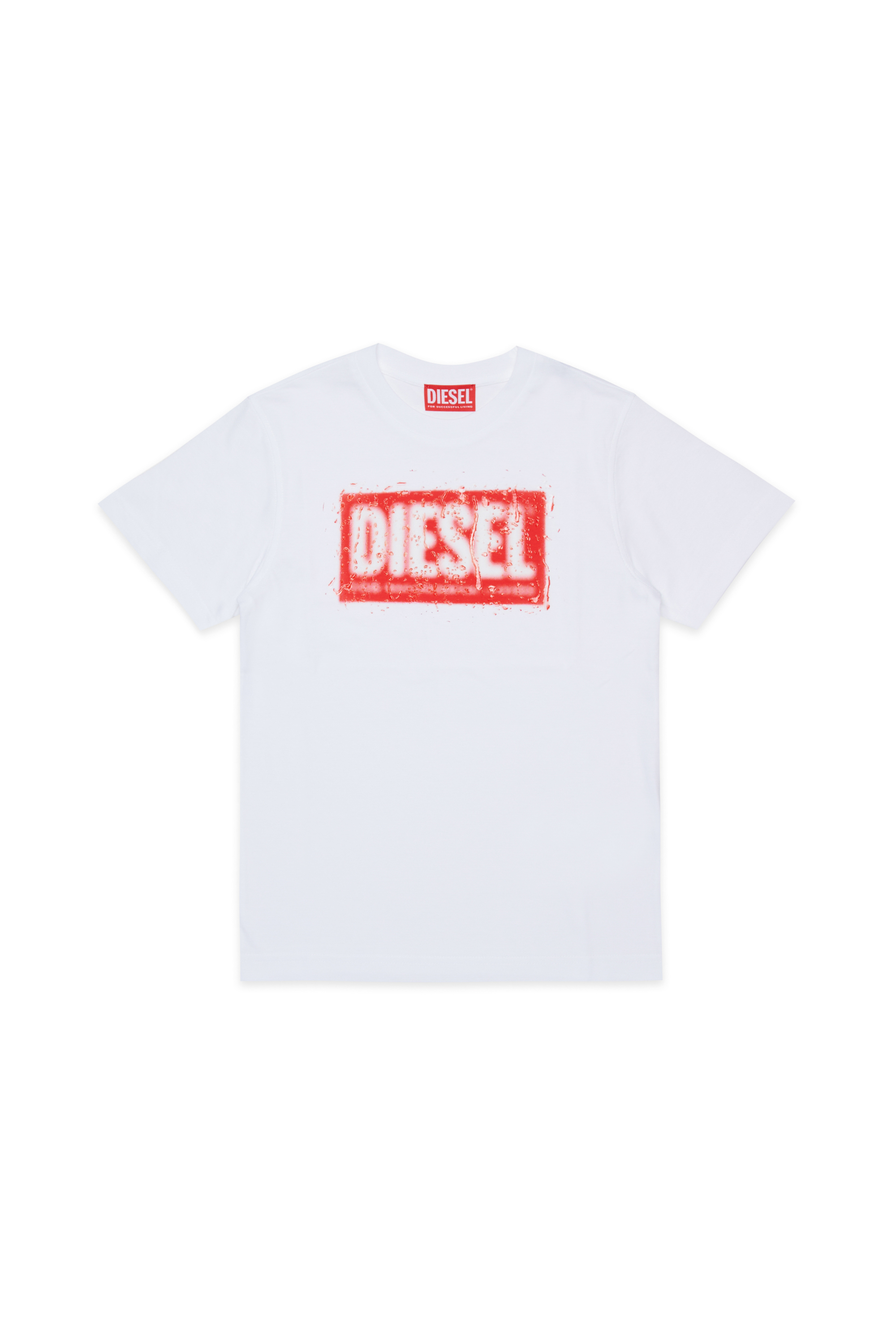 Diesel - TADJUSTQ10, Man's Cotton T-shirt with logo print in White - 1
