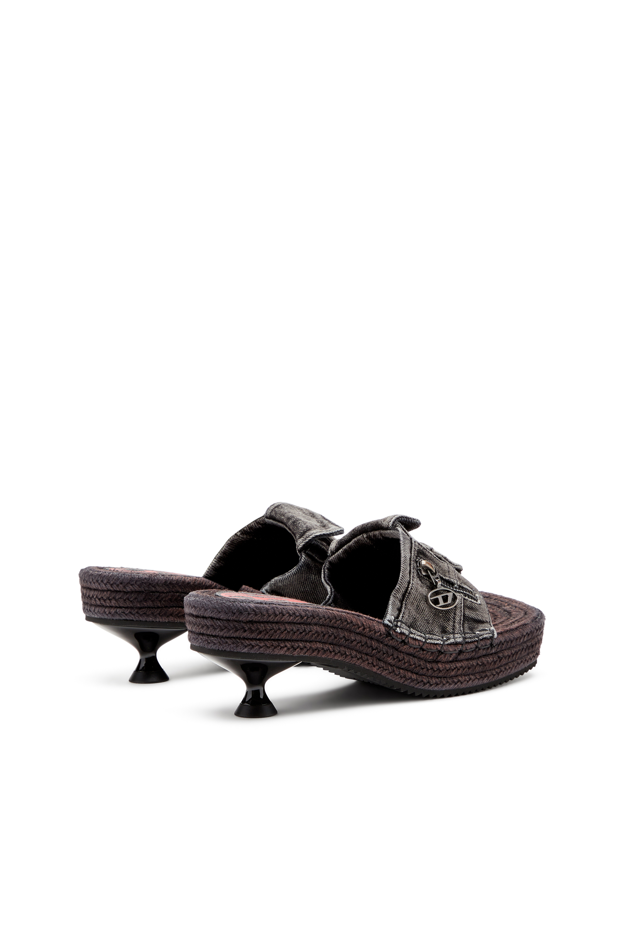 Diesel - D-IBIZA 40 PCK, Woman's Heeled platform espadrilles in denim in Black - 3