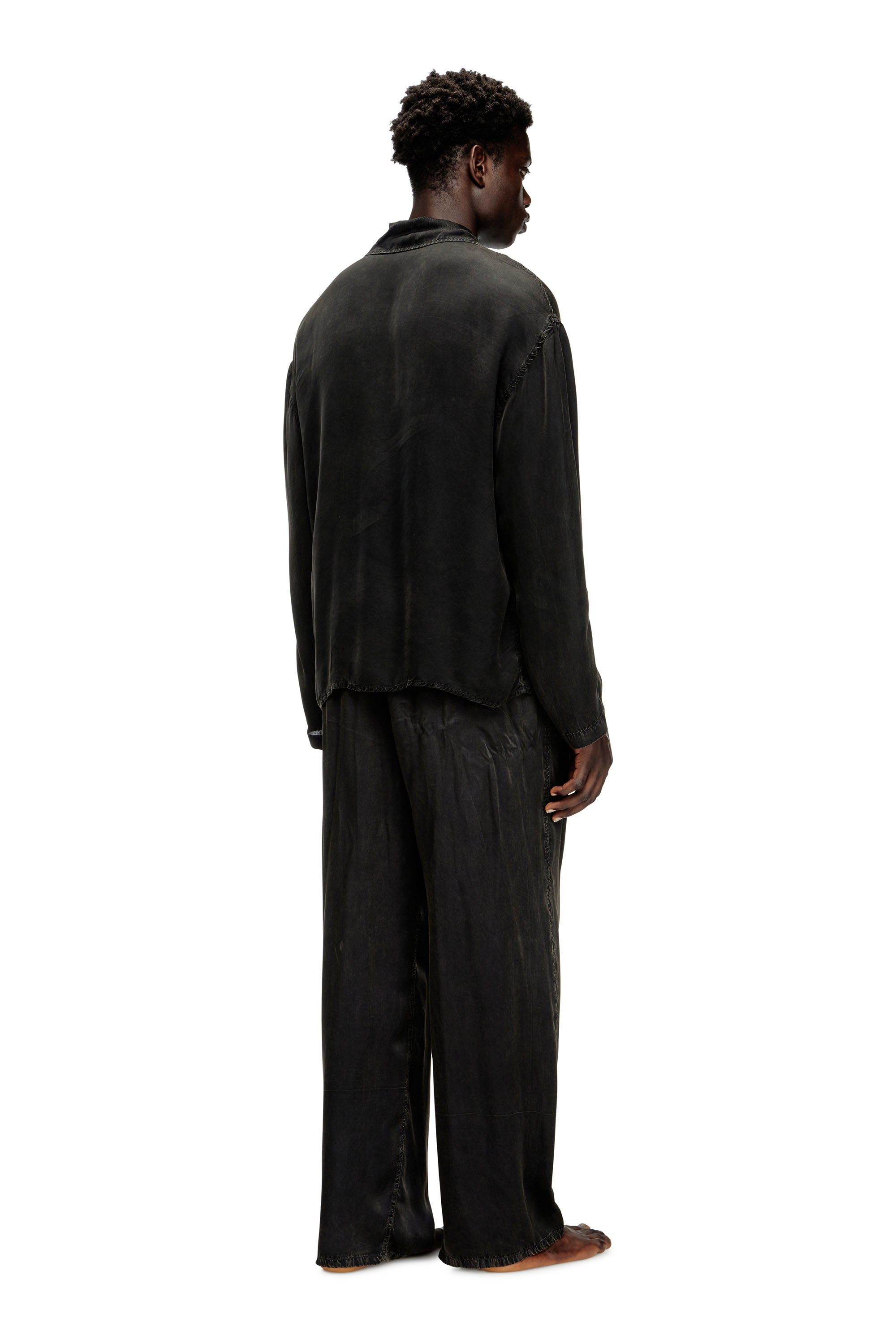 Diesel - SET-KEITH-DNM, Unisex's Fluid pyjamas with denim effect in Black - 3