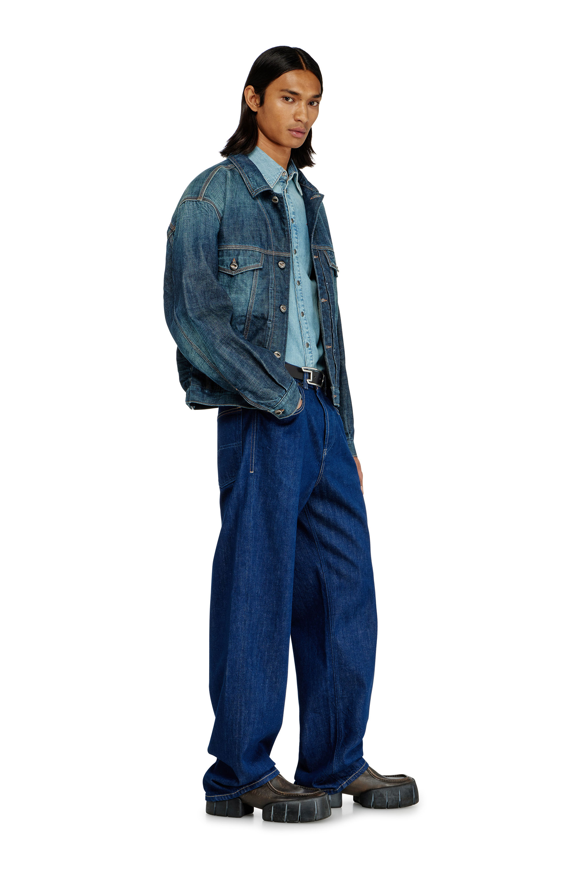 Diesel - Man's Relaxed Jeans 2001 D-Macro 09Q09, Dark Blue - 2