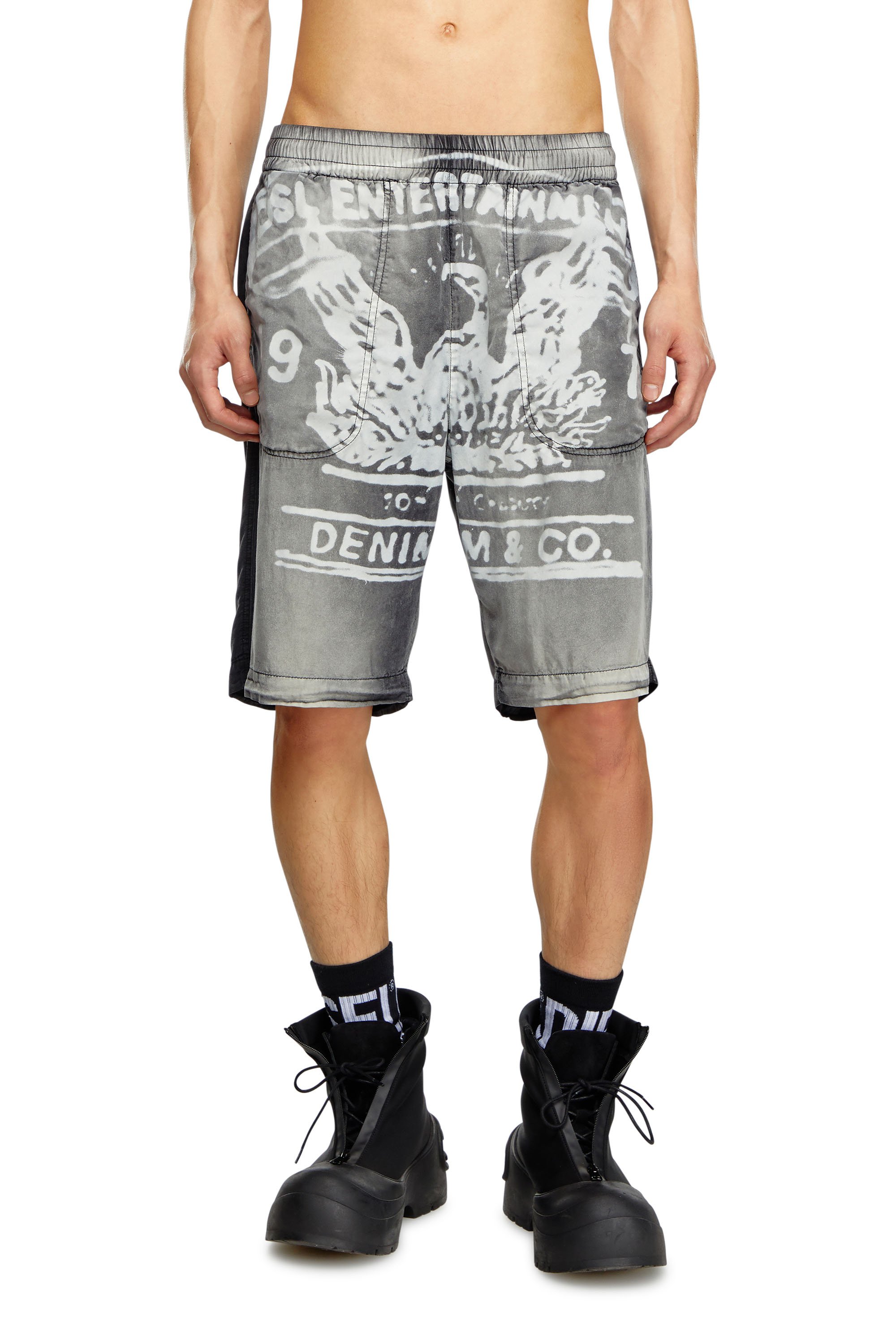 Diesel - P-EEKLO-SHORT, Man Faded shorts with archival print in Multicolor - Image 1