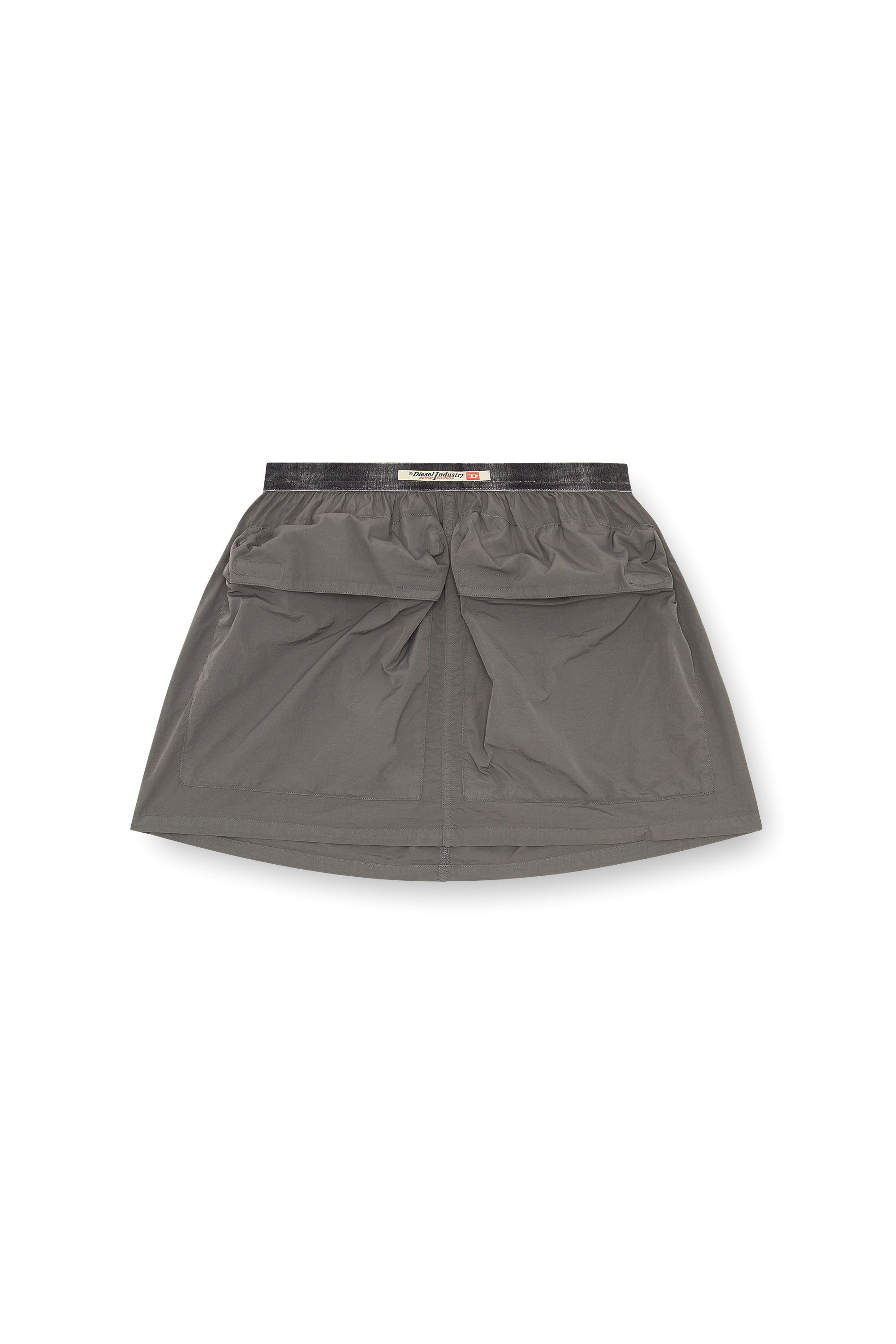 Diesel - O-MISIS, Woman Short cargo skirt in recycled nylon in Grey - Image 3