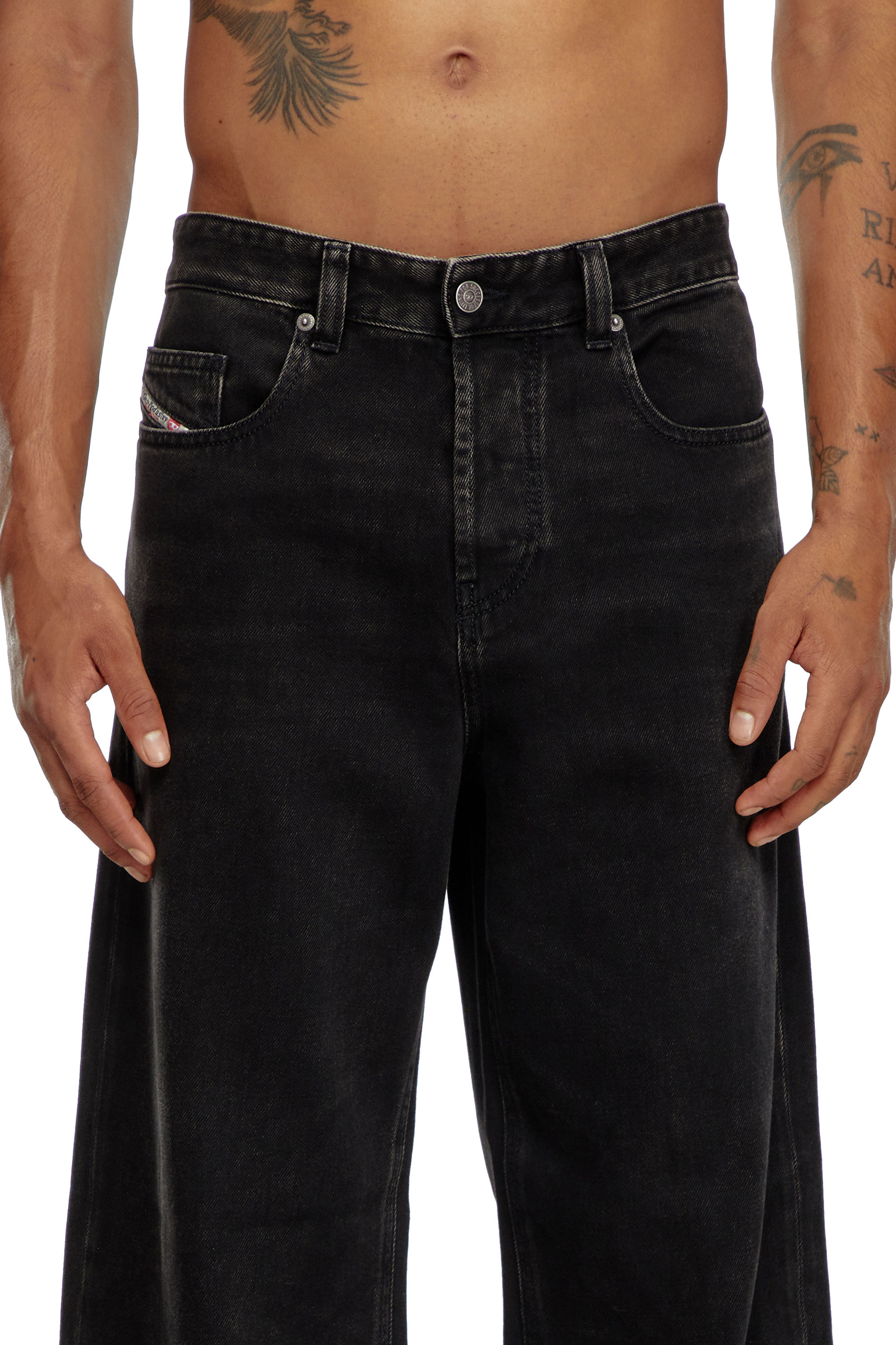 Diesel - Man's Relaxed Jeans 2001 D-Macro 09I35, Black/Dark grey - 4