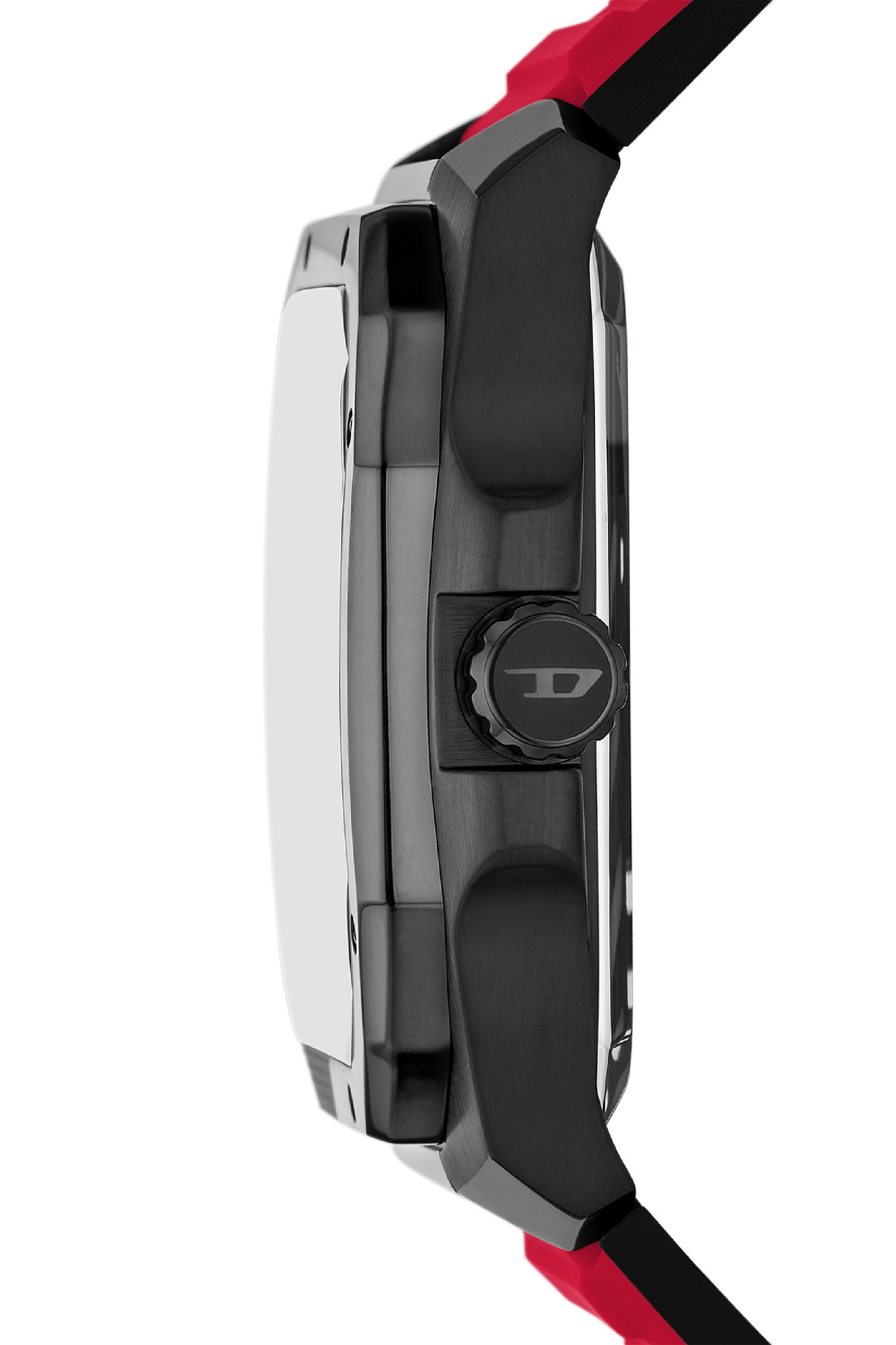 Diesel - DZ7469, Man's Flayed silicone watch in Red - 3