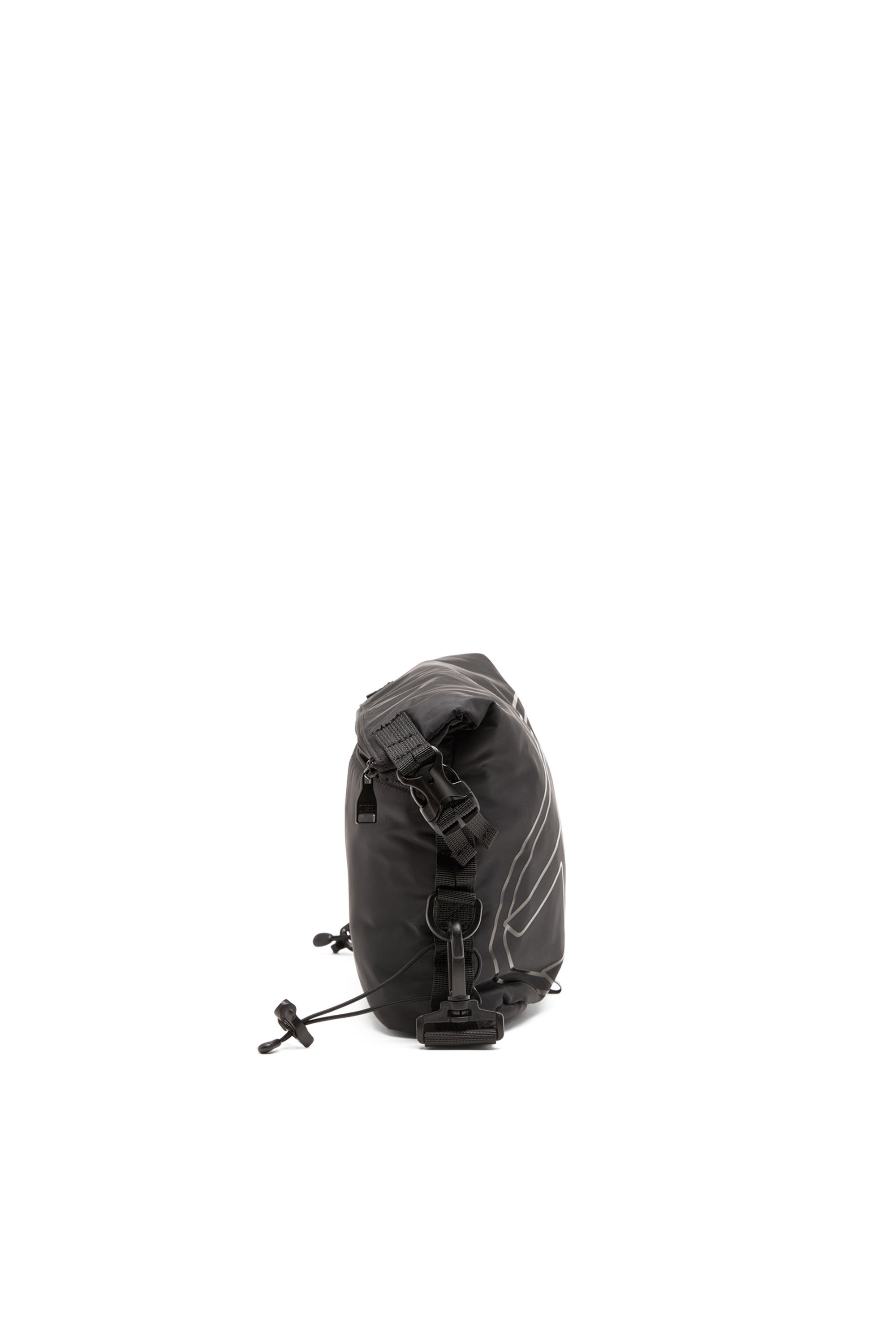 Diesel - DRAPE CROSSBODY, Man Drape-Nylon crossbody bag with Oval D print in Black - Image 3